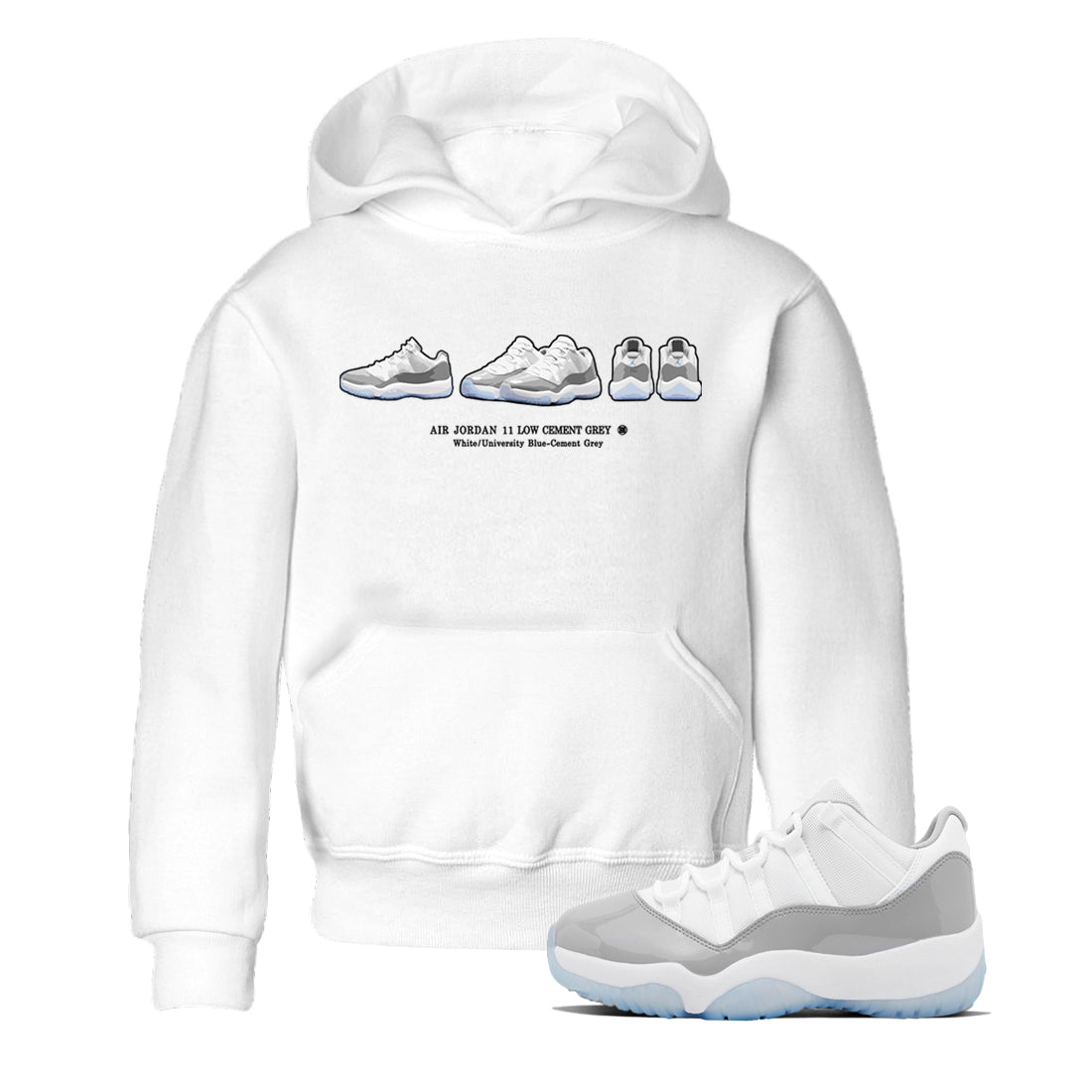 Air Jordan 11 White Cement Sneaker Match Tees Sneaker Prelude Streetwear Sneaker Shirt Air Jordan 11 Cement Grey Sneaker Release Tees Kids Shirts White 1