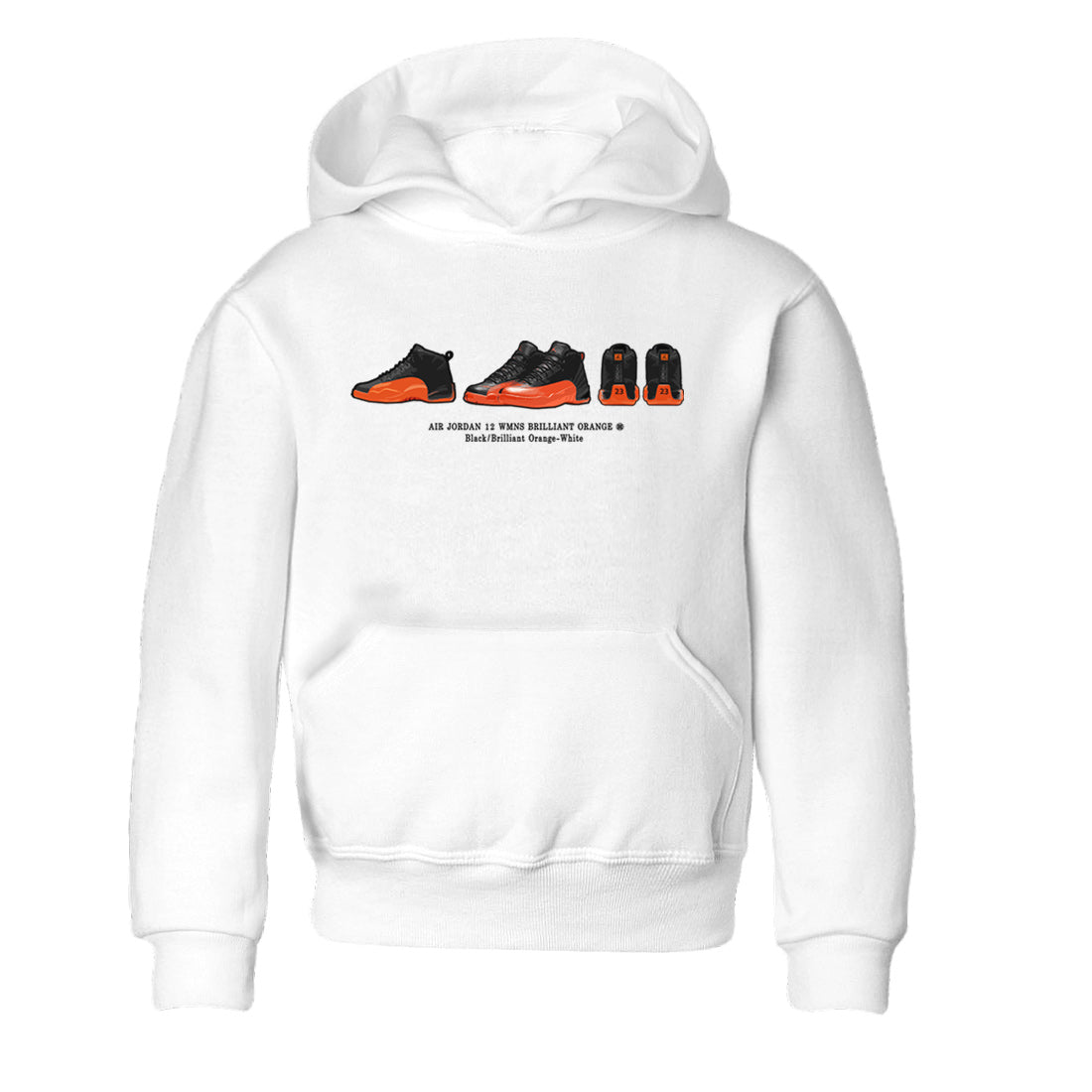 Air Jordan 12 Brilliant Orange Sneaker Match Tees Sneaker Prelude t shirt Air Jordan 12 WMNS Brilliant Orange Streetwear Sneaker Shirt Kids Shirts White 2