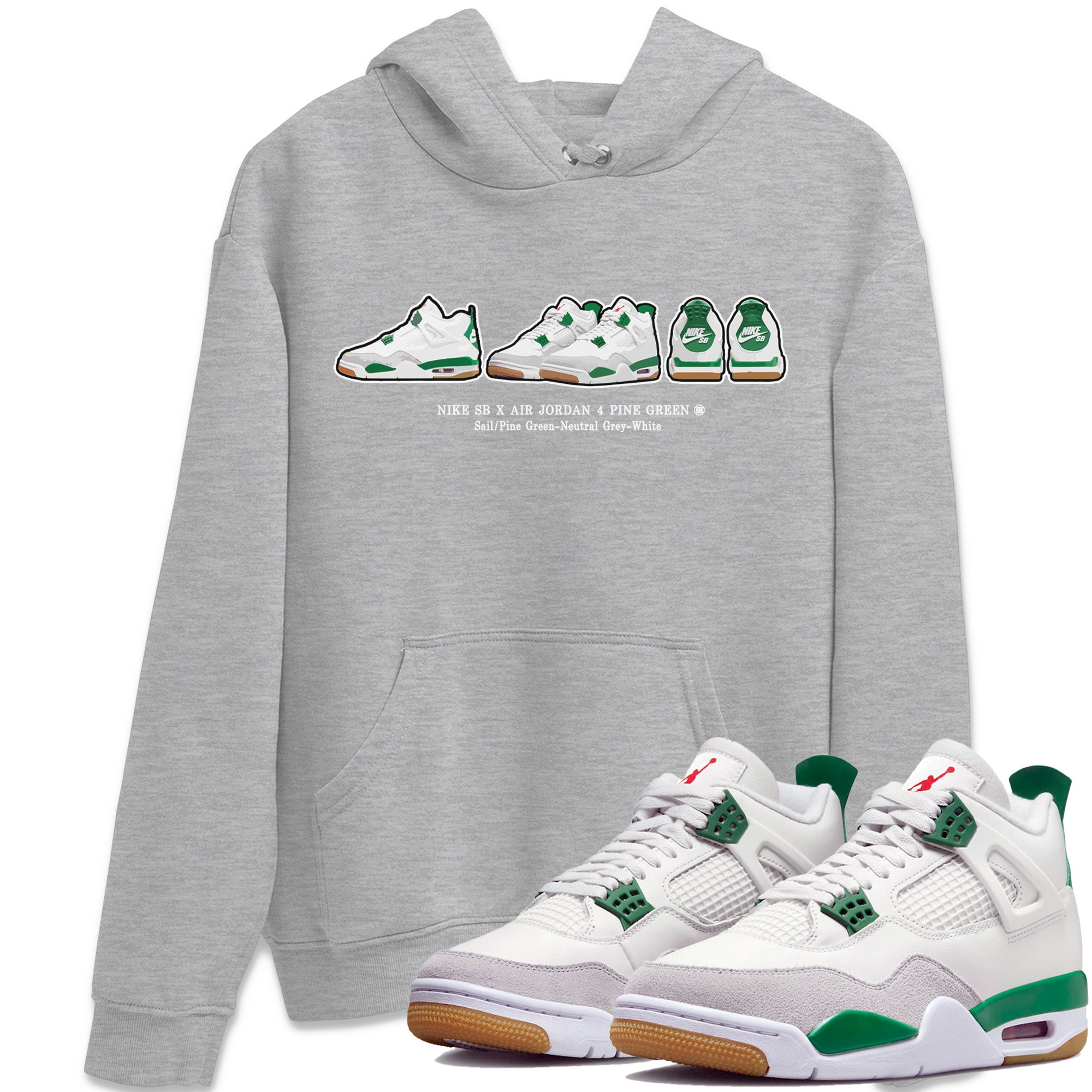 Air Jordan 4 Pine Green Sneaker Match Tees Sneaker Prelude Streetwear Sneaker Shirt Nike SB Air Jordan 4 Pine Green Sneaker Release Tees Unisex Shirts Heather Grey 1