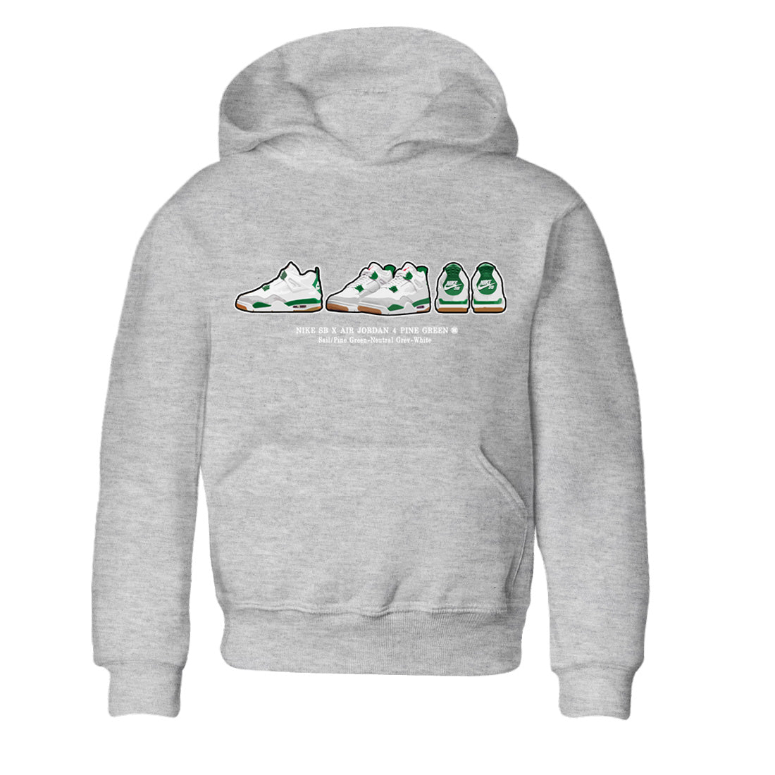 Air Jordan 4 Pine Green Sneaker Match Tees Sneaker Prelude Streetwear Sneaker Shirt Nike SB Air Jordan 4 Pine Green Sneaker Release Tees Kids Shirts Heather Grey 2