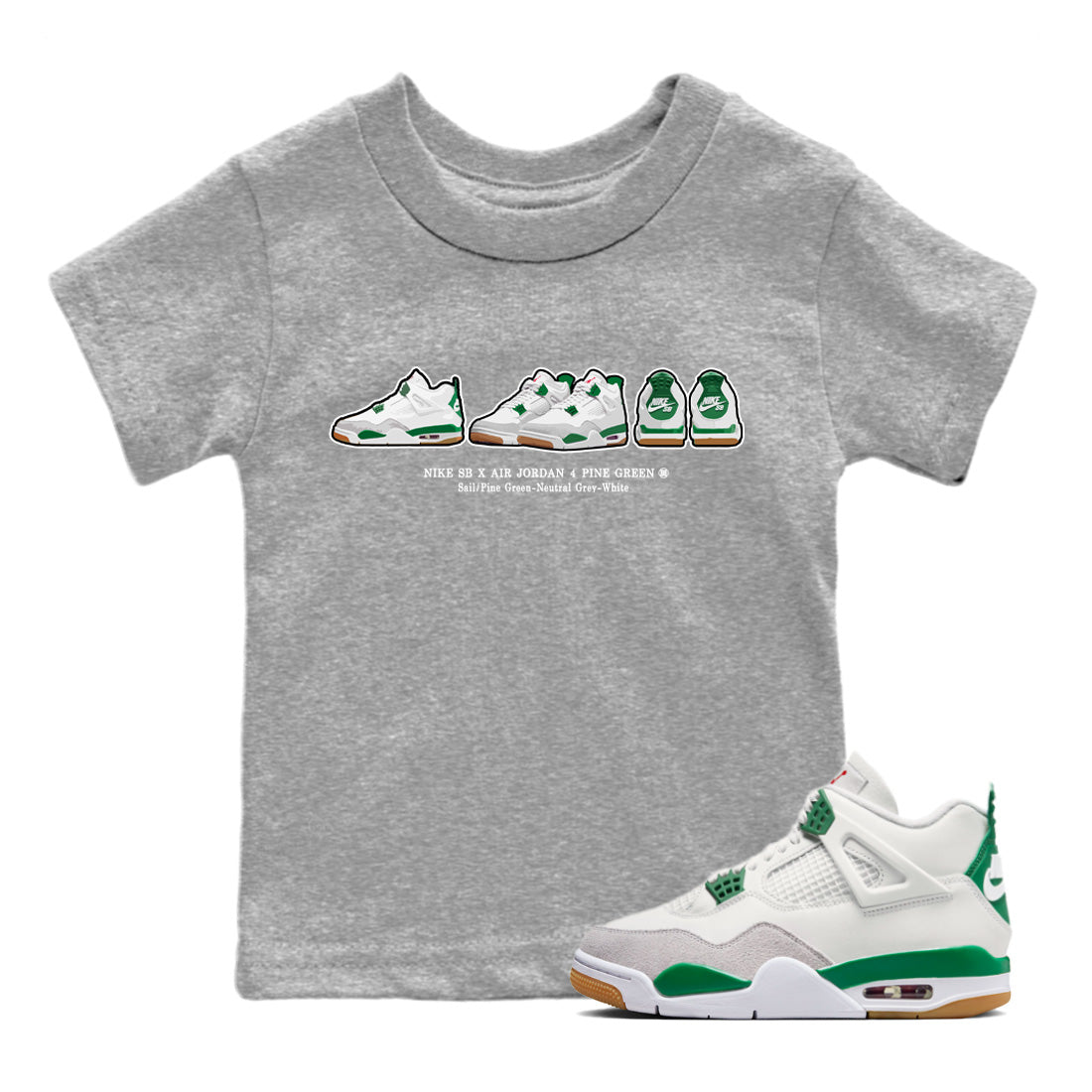 Air Jordan 4 Pine Green Sneaker Prelude Baby and Kids Streetwear Sneaker Shirt Nike SB Air Jordan 4 Pine Green Kids Streetwear Sneaker Shirt Size Chart