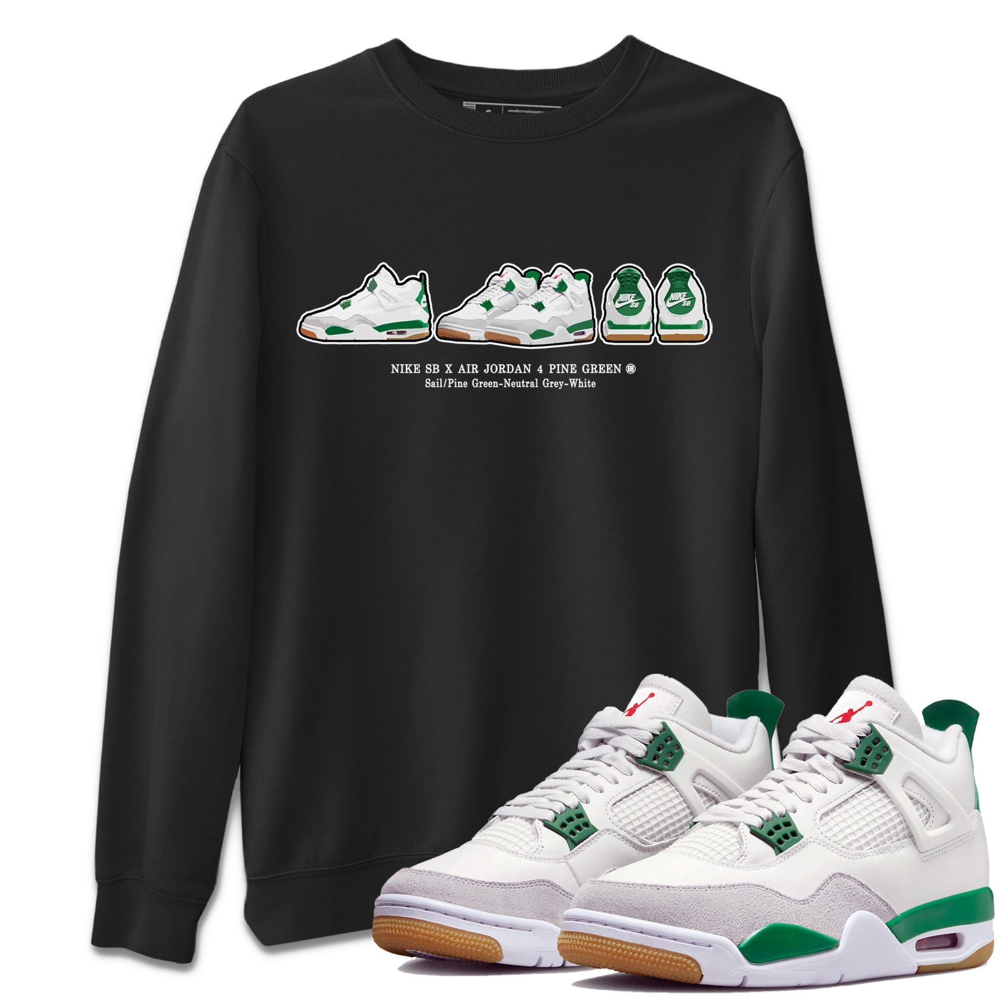 Air Jordan 4 Pine Green Sneaker Match Tees Sneaker Prelude Streetwear Sneaker Shirt Nike SB Air Jordan 4 Pine Green Sneaker Release Tees Unisex Shirts Black 1