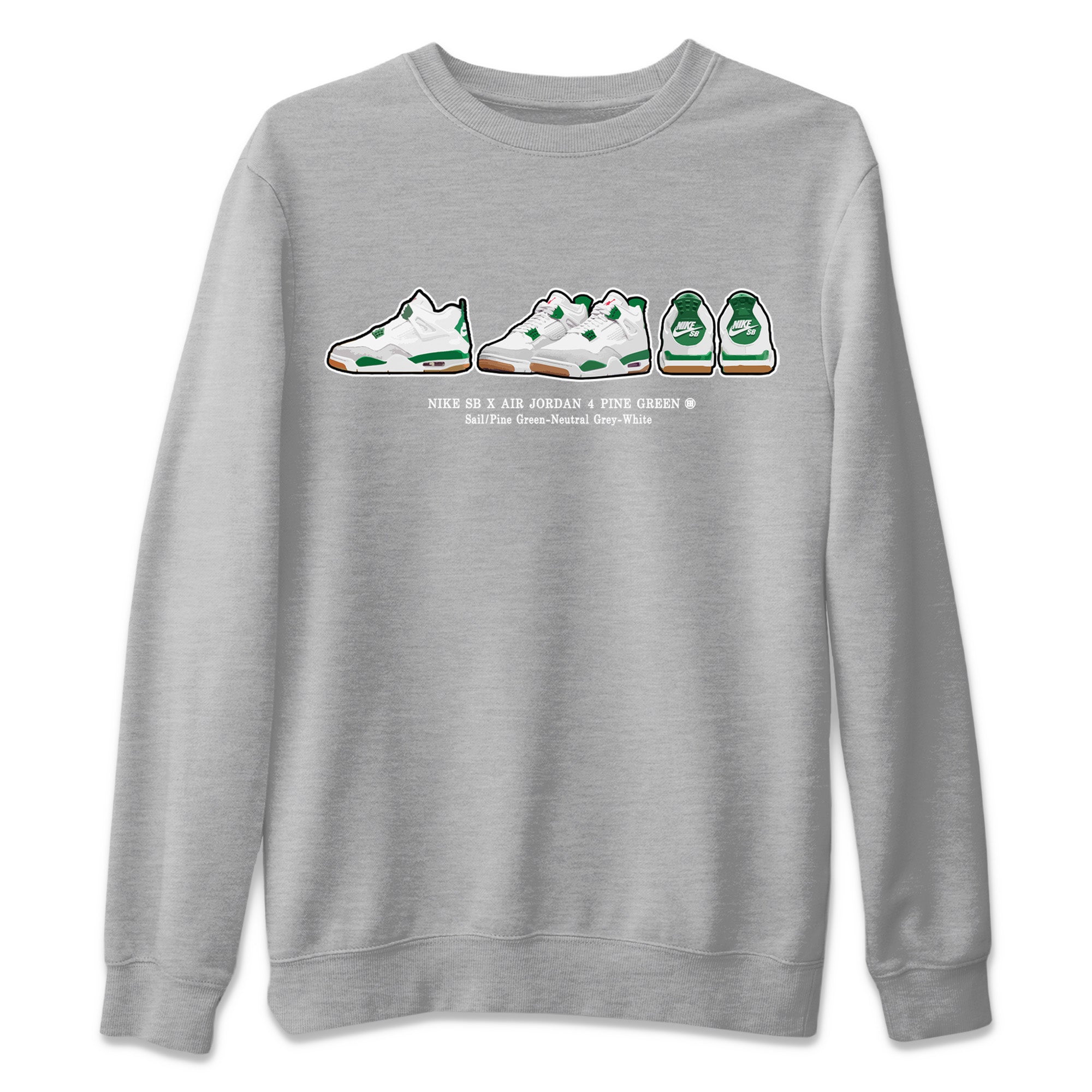 Air Jordan 4 Pine Green Sneaker Match Tees Sneaker Prelude Streetwear Sneaker Shirt Nike SB Air Jordan 4 Pine Green Sneaker Release Tees Unisex Shirts Heather Grey 2