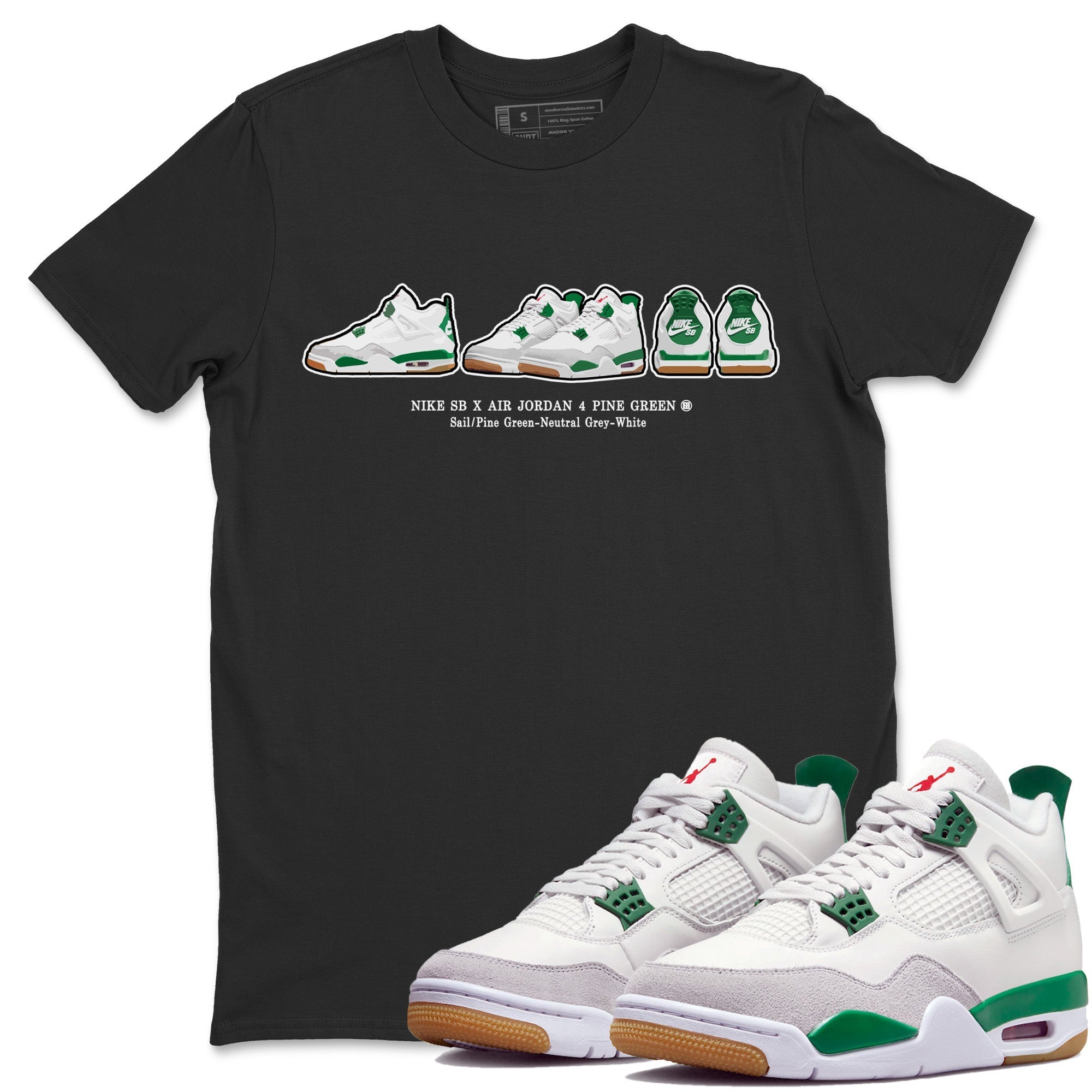 Air Jordan 4 Pine Green Sneaker Match Tees Sneaker Prelude Streetwear Sneaker Shirt Nike SB Air Jordan 4 Pine Green Sneaker Release Tees Unisex Shirts Black 1