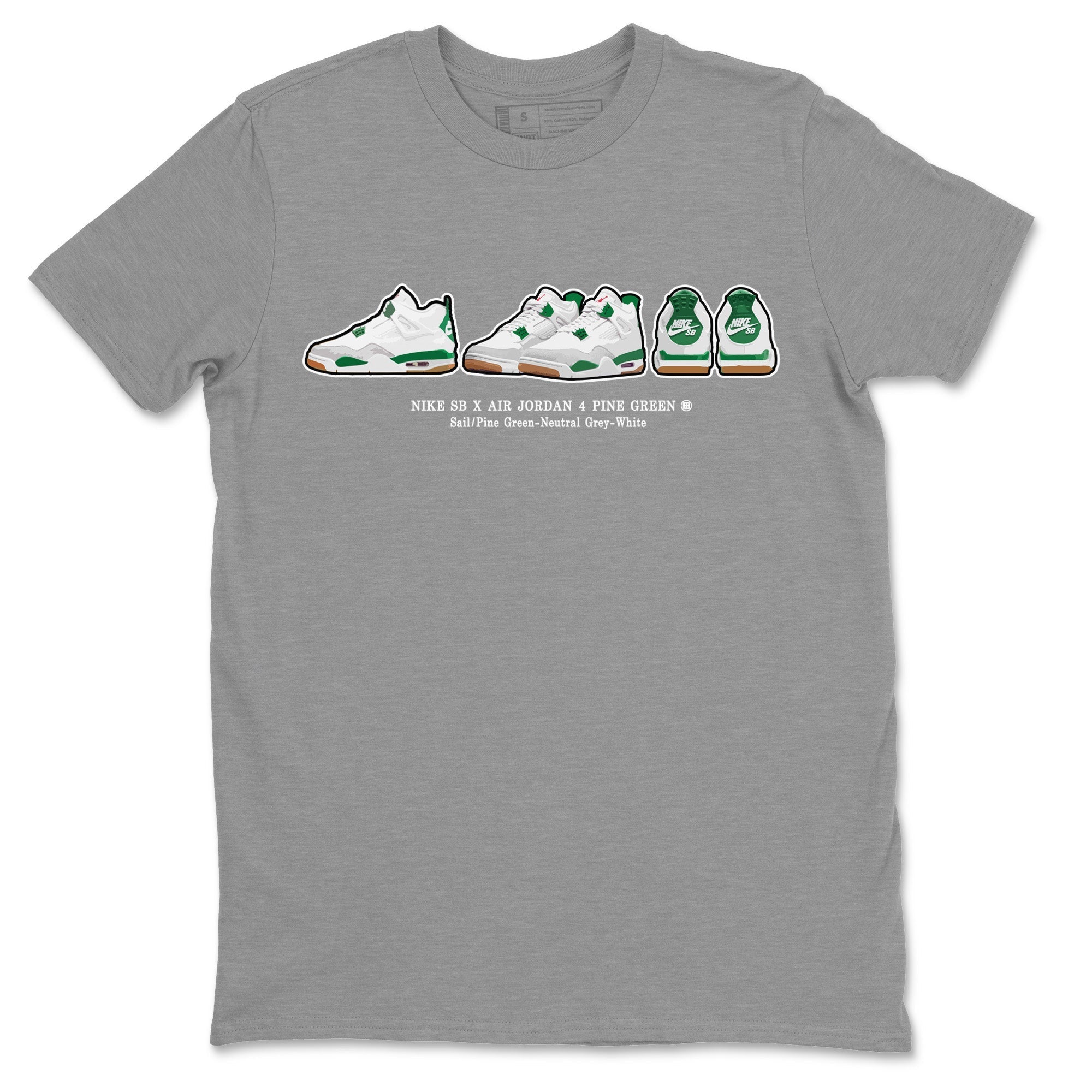 Air Jordan 4 Pine Green Sneaker Match Tees Sneaker Prelude Streetwear Sneaker Shirt Nike SB Air Jordan 4 Pine Green Sneaker Release Tees Unisex Shirts Heather Grey 2