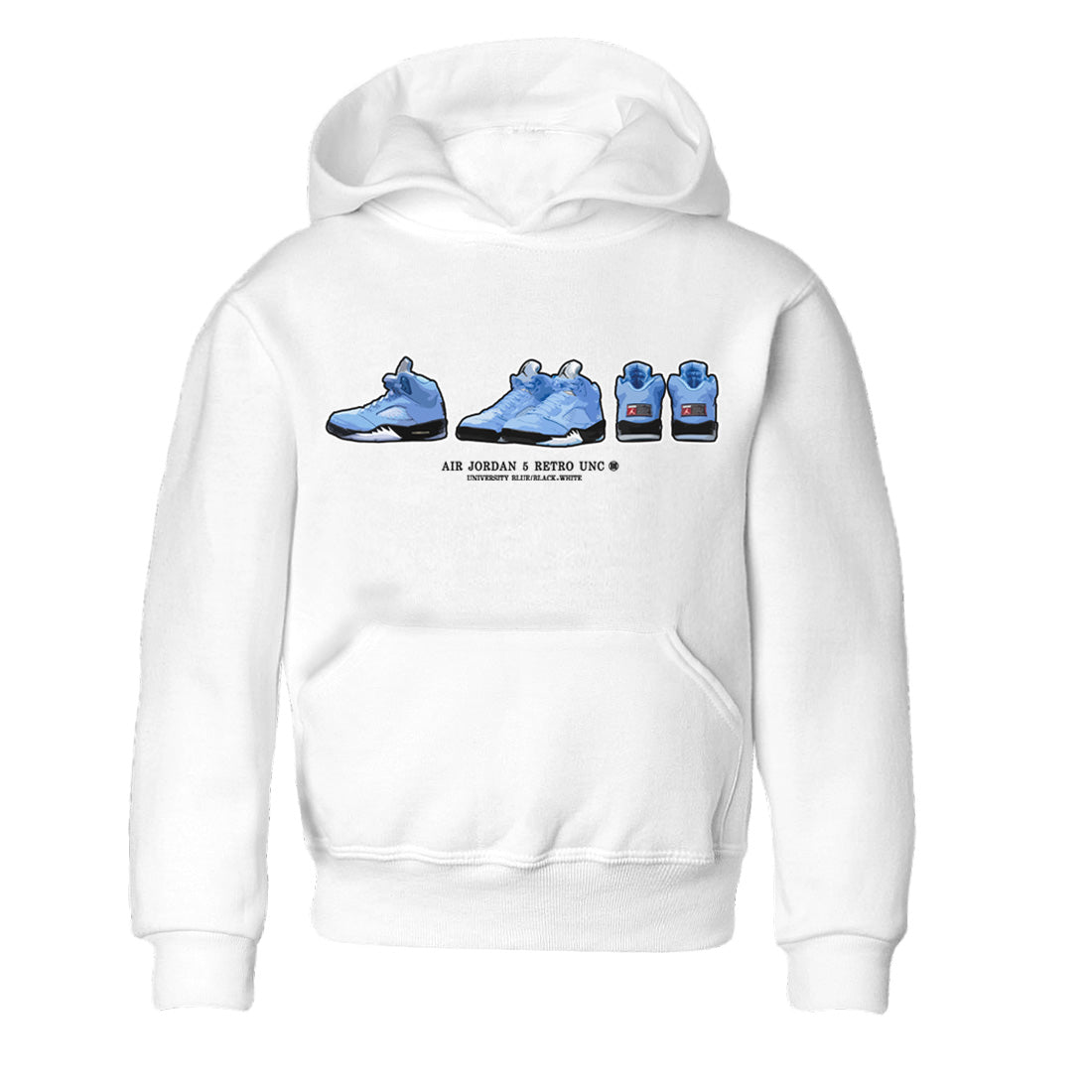 Air Jordan 5 UNC Shirt To Match Jordans Sneaker Prelude Sneaker Tees Air Jordan 5 Retro UNC Drip Gear Zone Sneaker Matching Clothing Kids Shirts White 2