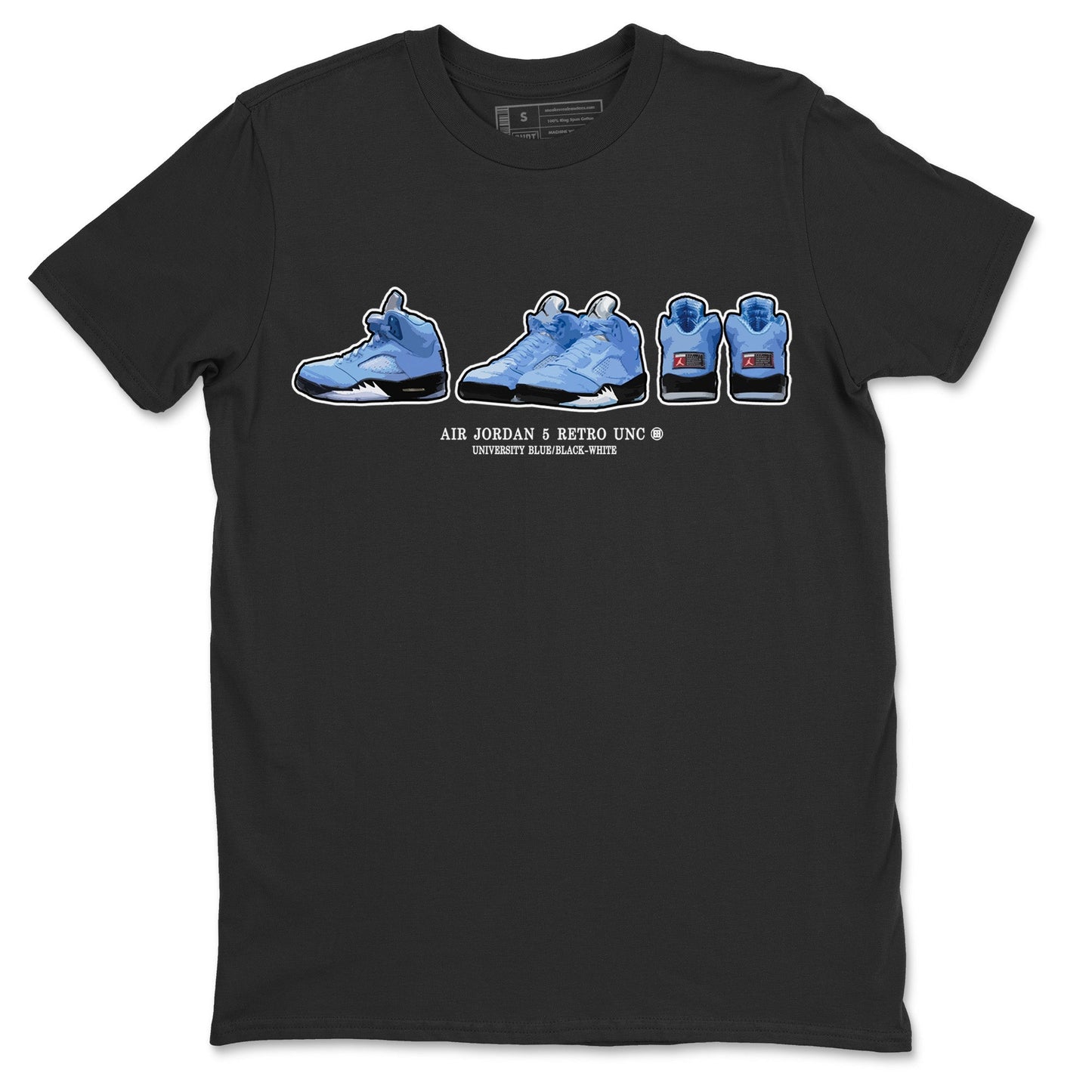 Air Jordan 5 UNC Shirt To Match Jordans Sneaker Prelude Sneaker Tees Air Jordan 5 Retro UNC Drip Gear Zone Sneaker Matching Clothing Unisex Shirts Black 2
