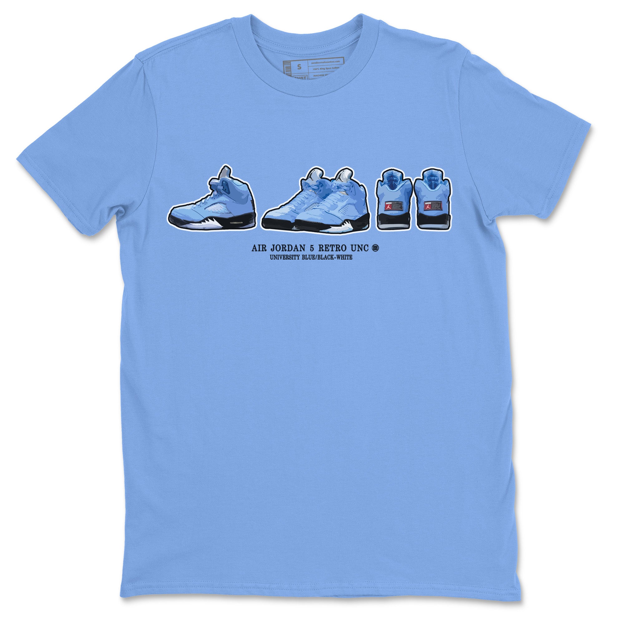 Air Jordan 5 UNC Shirt To Match Jordans Sneaker Prelude Sneaker Tees Air Jordan 5 Retro UNC Drip Gear Zone Sneaker Matching Clothing Unisex Shirts Carolina Blue 2