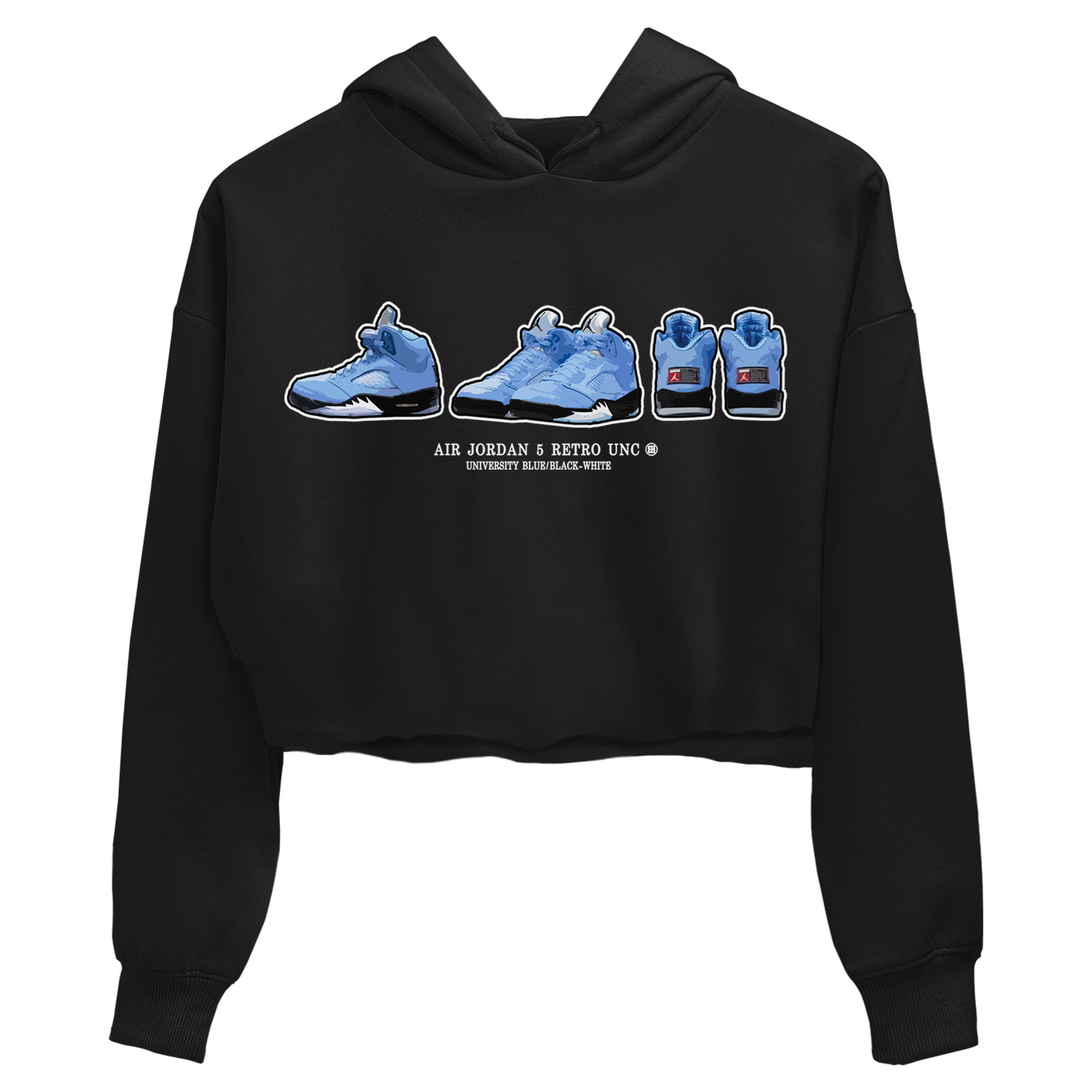 Air Jordan 5 UNC Shirt To Match Jordans Sneaker Prelude Sneaker Tees Air Jordan 5 Retro UNC Drip Gear Zone Sneaker Matching Clothing Women's Shirts Black 2