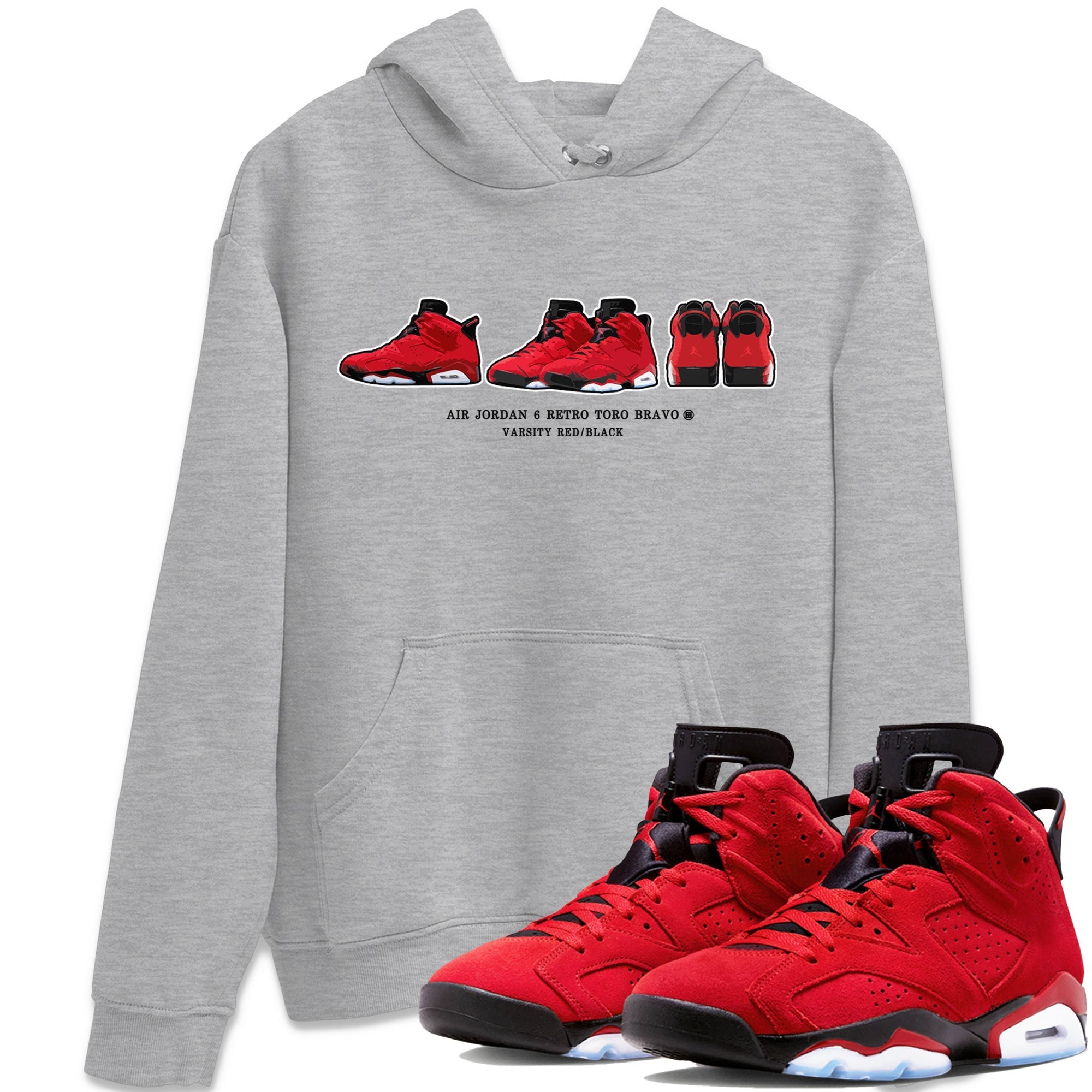 Air Jordan 6 Toro Bravo Sneaker Match Tees Sneaker Prelude Streetwear Sneaker Shirt Air Jordan 6 Toro Tees Unisex Shirts Heather Grey 1