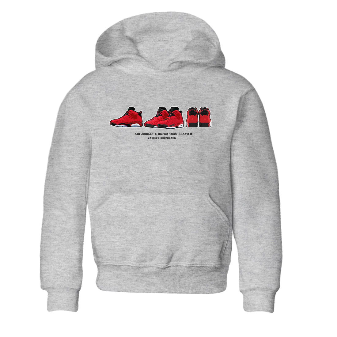 Air Jordan 6 Toro Bravo Sneaker Match Tees Sneaker Prelude Streetwear Sneaker Shirt Air Jordan 6 Toro Tees Kids Shirts Heather Grey 2