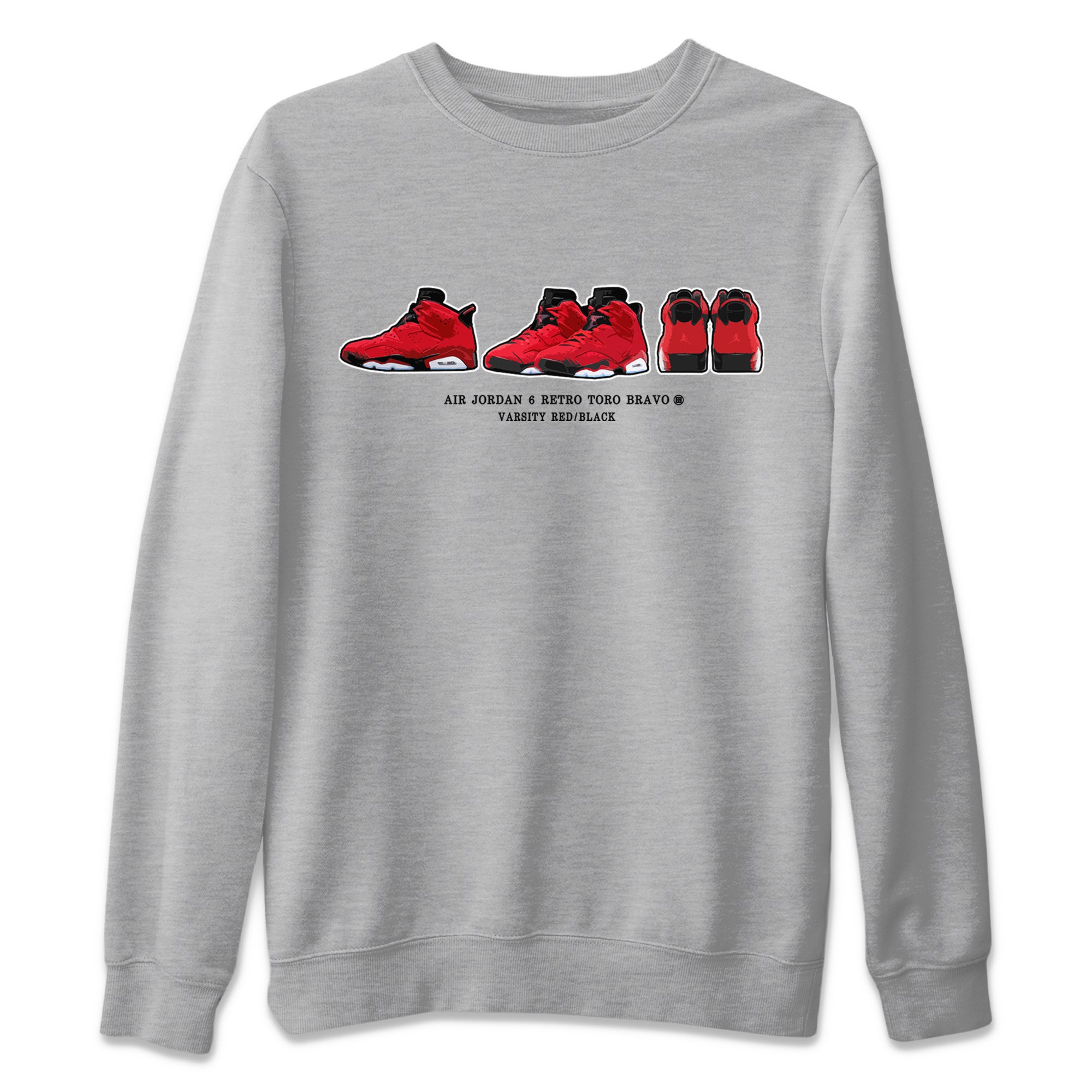 Air Jordan 6 Toro Bravo Sneaker Match Tees Sneaker Prelude Streetwear Sneaker Shirt Air Jordan 6 Toro Tees Unisex Shirts Heather Grey 2