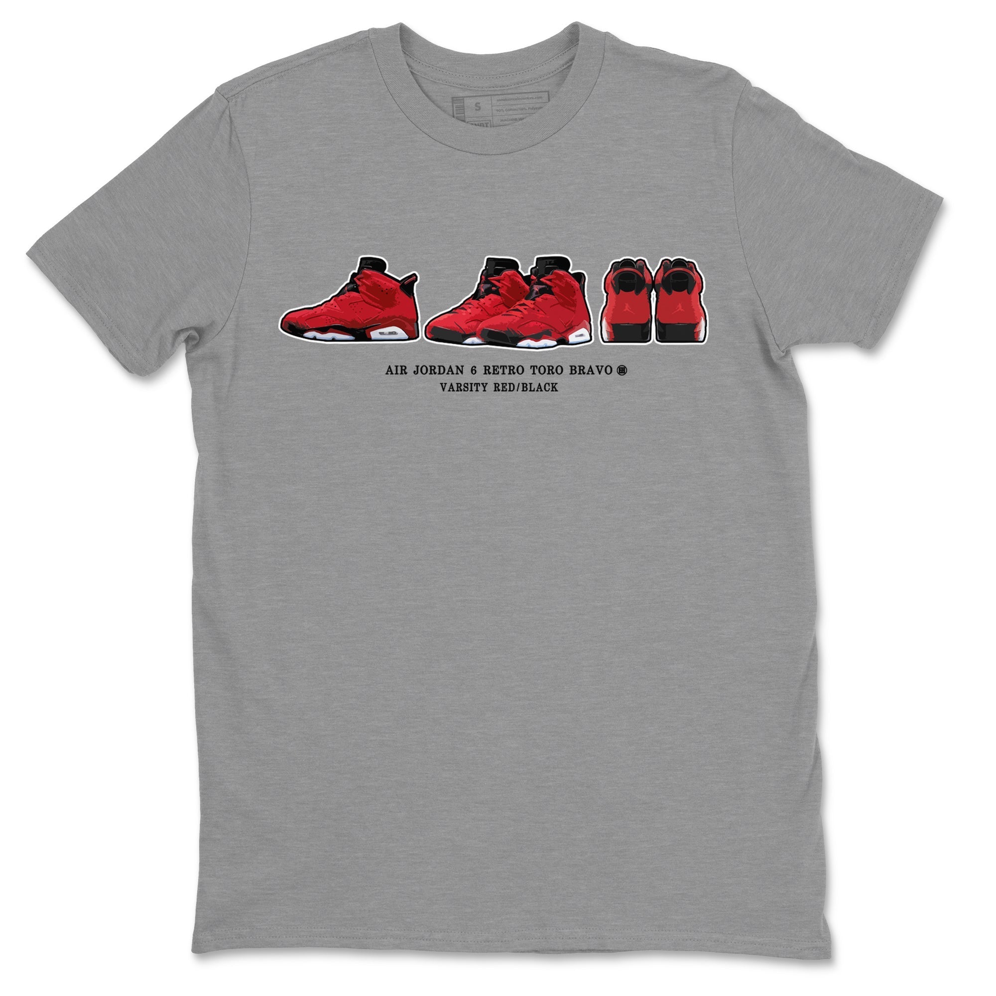 Air Jordan 6 Toro Bravo Sneaker Match Tees Sneaker Prelude Streetwear Sneaker Shirt Air Jordan 6 Toro Tees Unisex Shirts Heather Grey 2