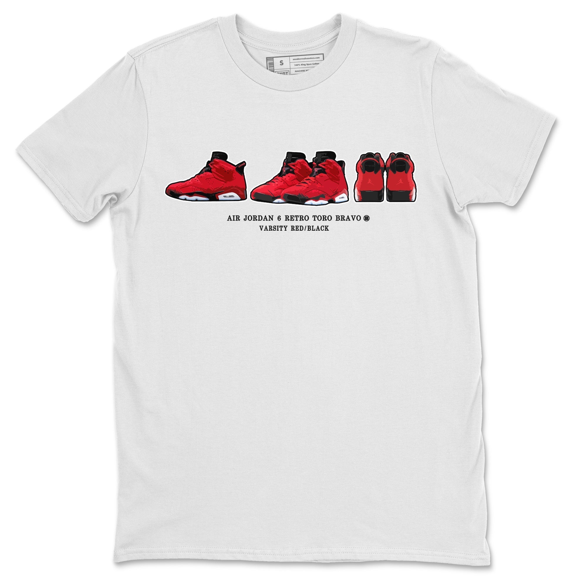 Air Jordan 6 Toro Bravo Sneaker Match Tees Sneaker Prelude Streetwear Sneaker Shirt Air Jordan 6 Toro Tees Unisex Shirts White 2