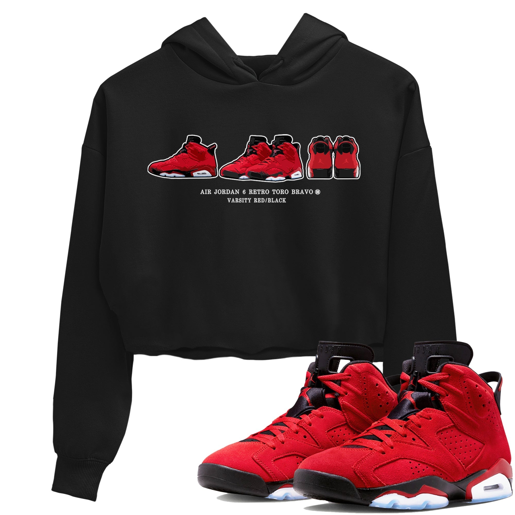 Air Jordan 6 Toro Bravo Sneaker Match Tees Sneaker Prelude Streetwear Sneaker Shirt Air Jordan 6 Toro Tees Women's Shirts Black 1