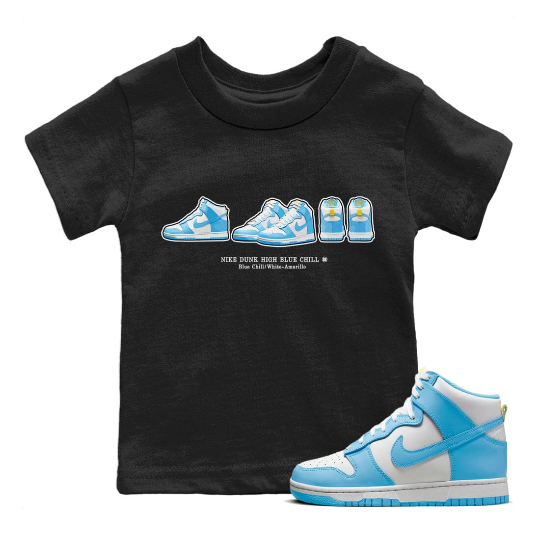 Dunk Blue Chill Sneaker Match Tees Sneaker Prelude Sneaker Tees Dunk Blue Chill Jordan to match sneaker T-Shirt Kids Shirts