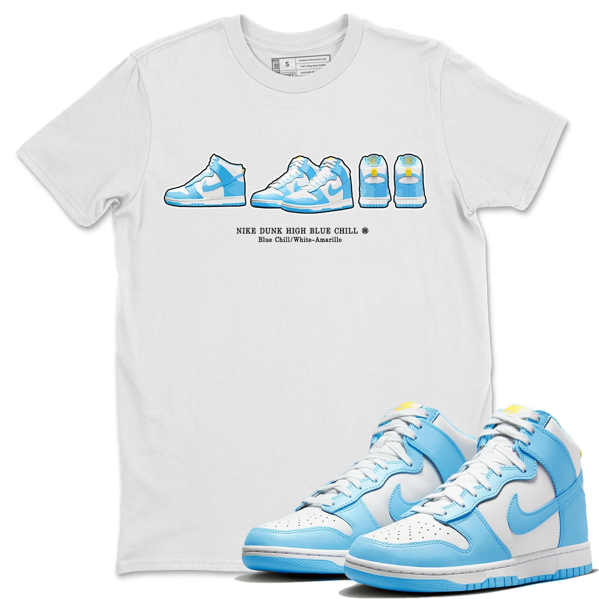 Dunk Blue Chill Sneaker Match Tees Sneaker Prelude Sneaker Tees Dunk Blue Chill Jordan to match sneaker T-Shirt Crew Neck Shirts