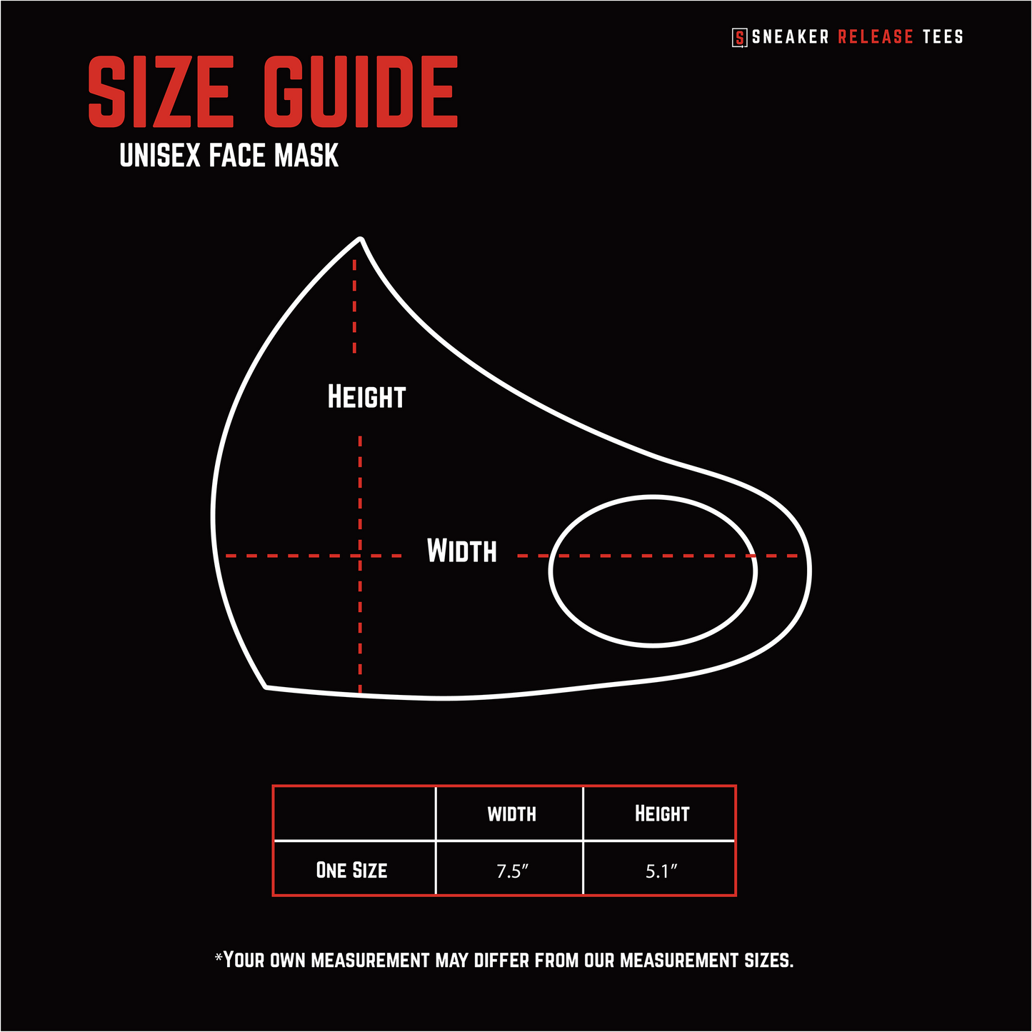 Air Jordan 6 Carmine Sneaker Matching Unisex Face Mask Camo design Mask Size Chart