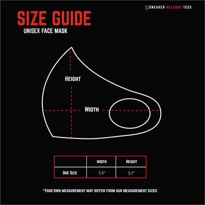 Air Jordan 1 University Blue Sneaker Matching Unisex Face Mask Bandana design Mask Size Chart