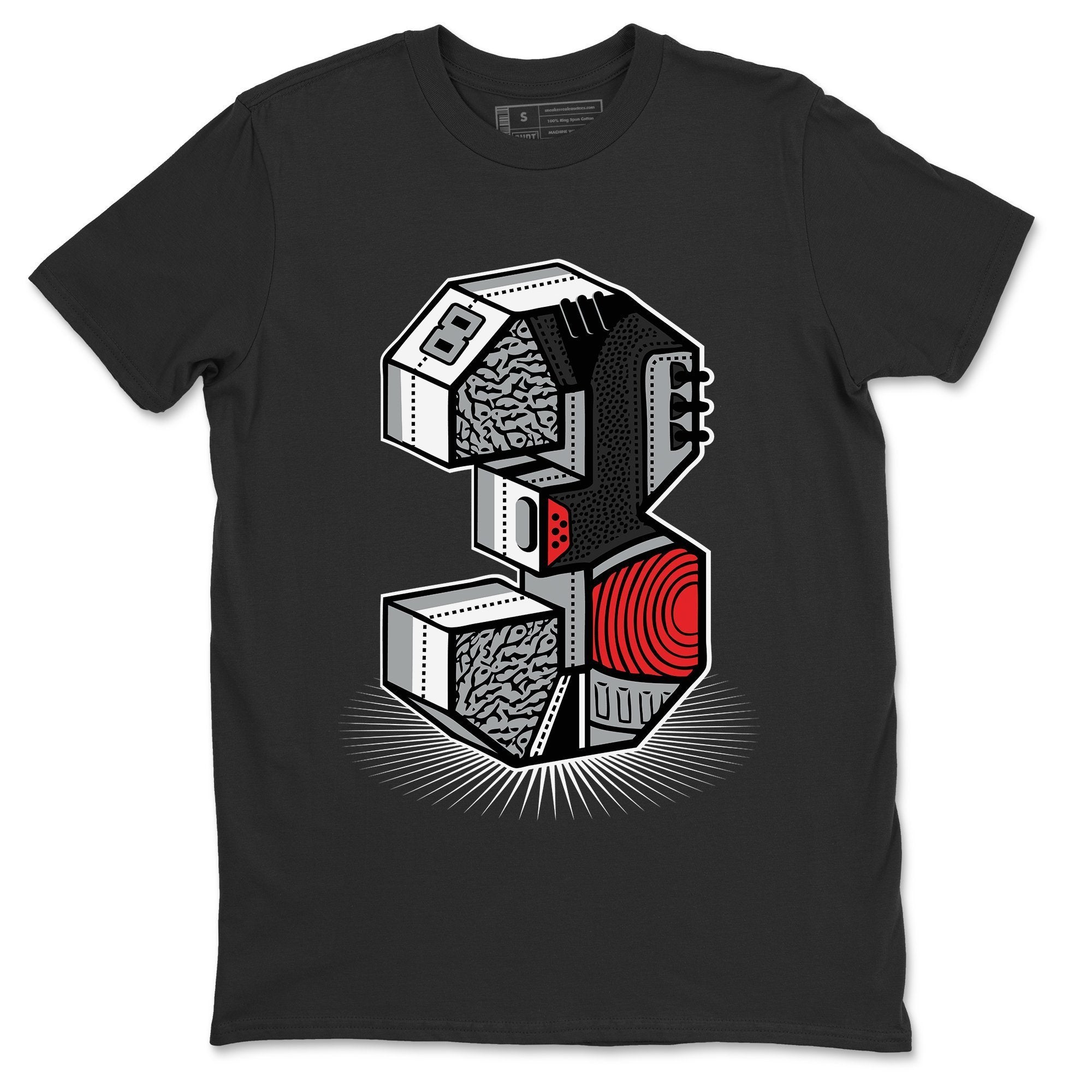 Jordan 3 Black Cement Shirt To Match Jordans Three Statue Sneaker Tees Jordan 3 Black Cement Drip Gear Zone Sneaker Matching Clothing Unisex Shirts