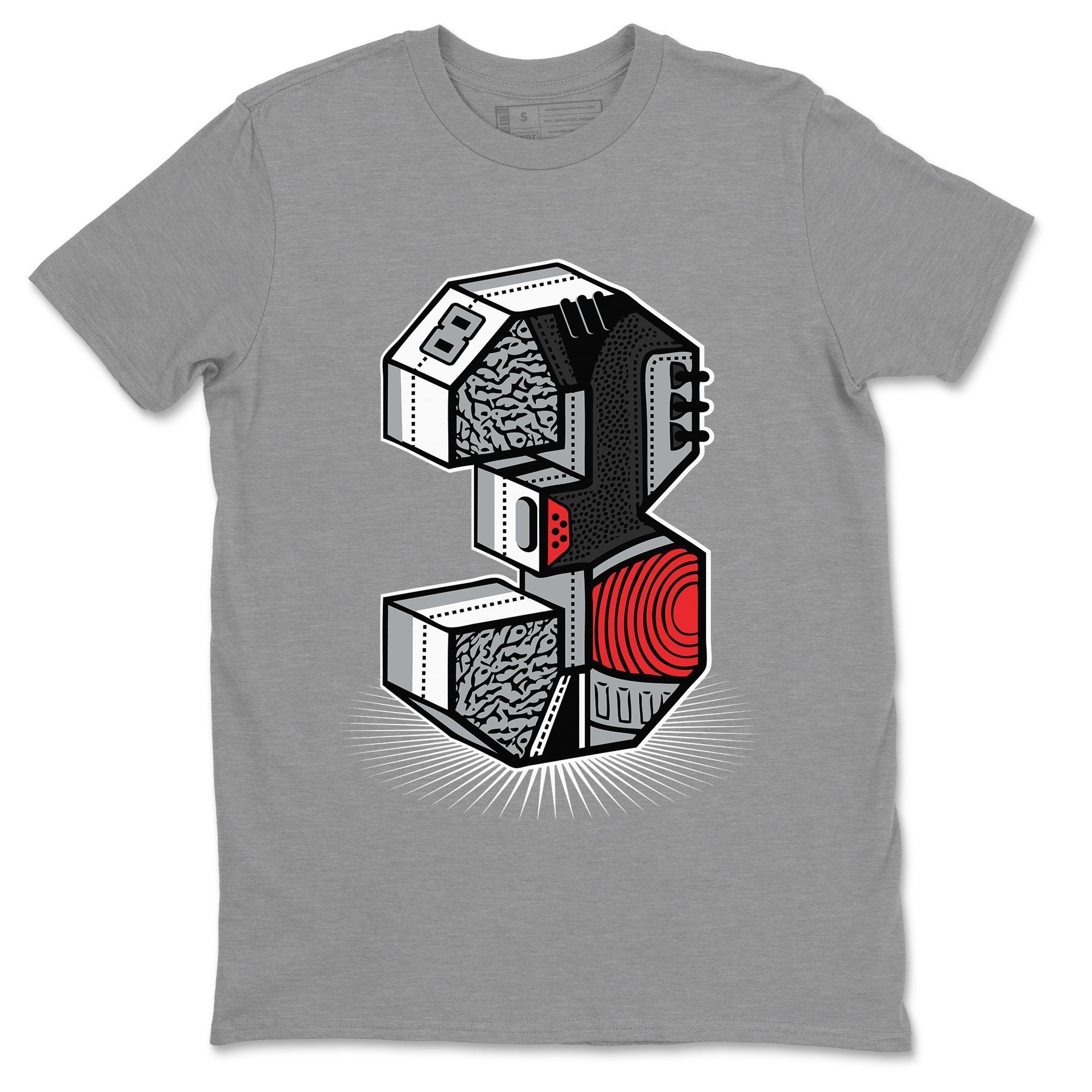 Jordan 3 Black Cement Shirt To Match Jordans Three Statue Sneaker Tees Jordan 3 Black Cement Drip Gear Zone Sneaker Matching Clothing Unisex Shirts