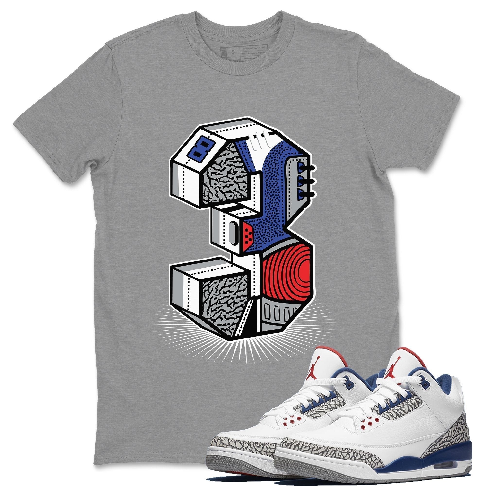 Jordan 3 True Blue Shirt To Match Jordans Three Statue Sneaker Tees Jordan 3 True Blue Drip Gear Zone Sneaker Matching Clothing Unisex Shirts