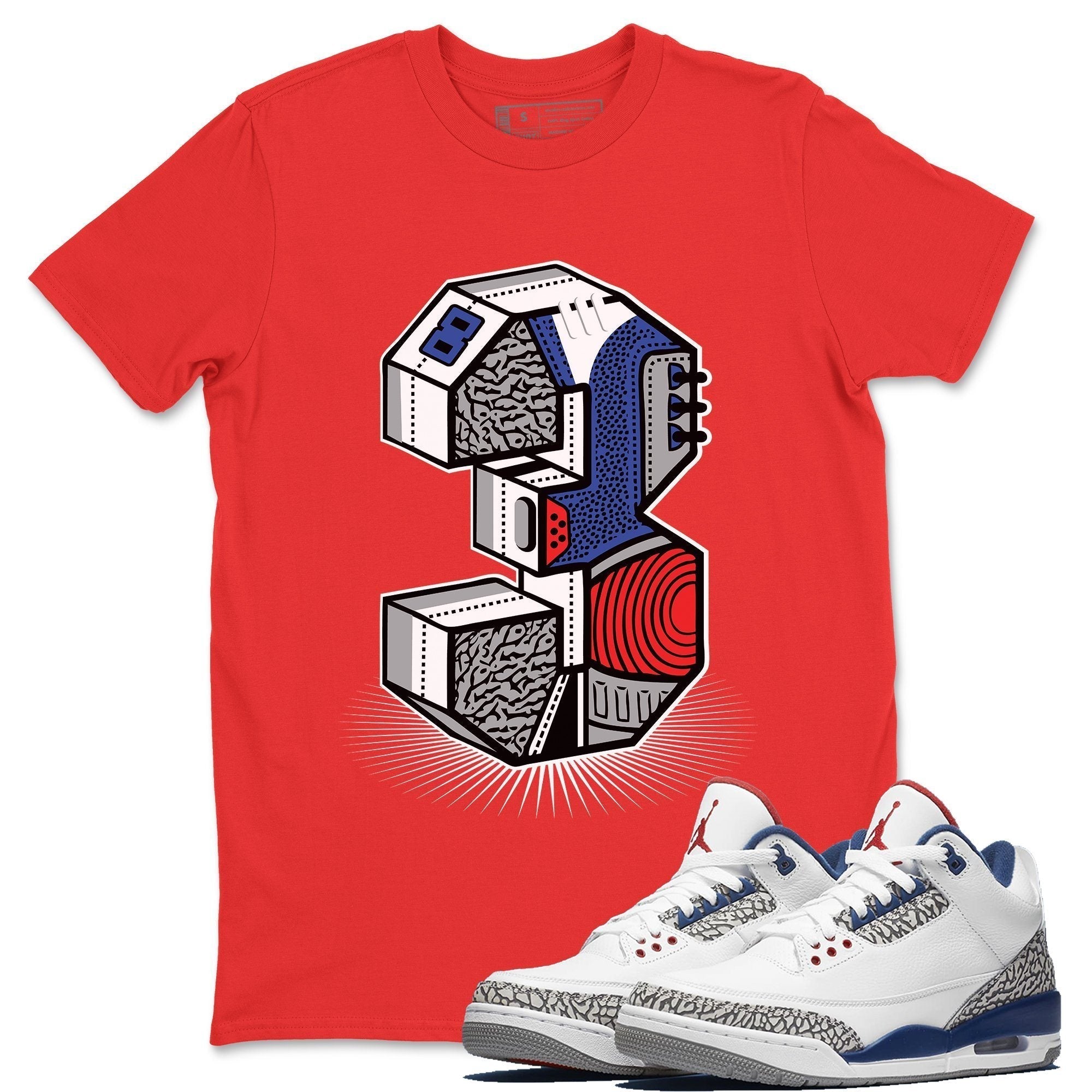 Jordan 3 True Blue Shirt To Match Jordans Three Statue Sneaker Tees Jordan 3 True Blue Drip Gear Zone Sneaker Matching Clothing Unisex Shirts