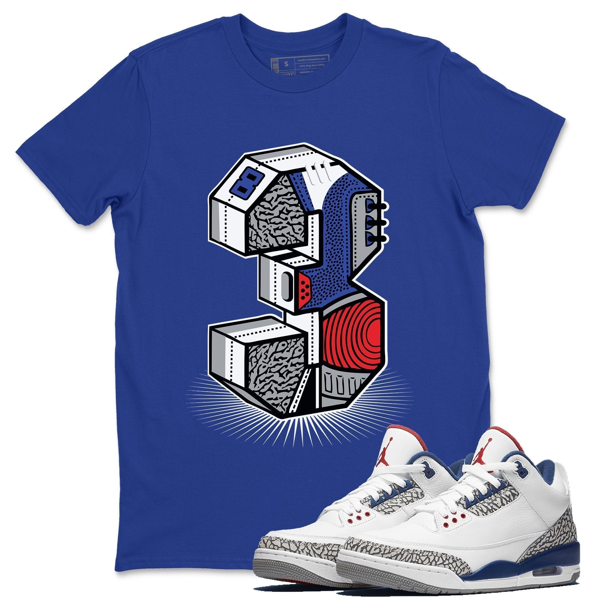 Jordan 3 True Blue Shirt To Match Jordans Three Statue Sneaker Tees Jordan 3 True Blue Drip Gear Zone Sneaker Matching Clothing Unisex Shirts