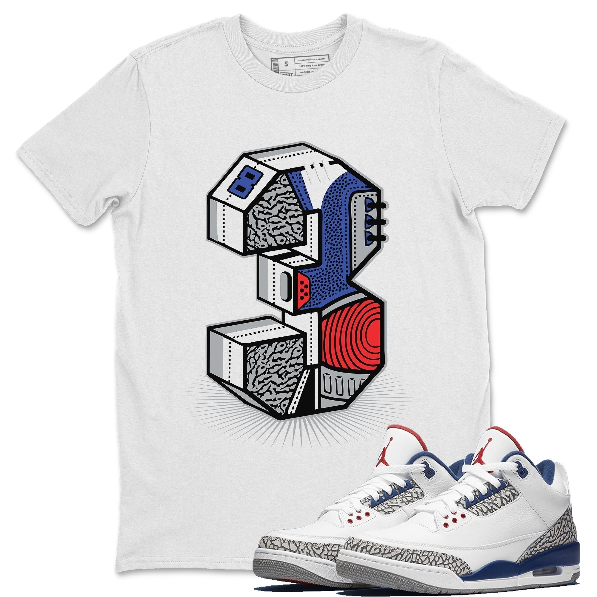 Jordan 3 True Blue Shirt To Match Jordans Three Statue Sneaker Tees Jordan 3 True Blue Drip Gear Zone Sneaker Matching Clothing Unisex Shirts