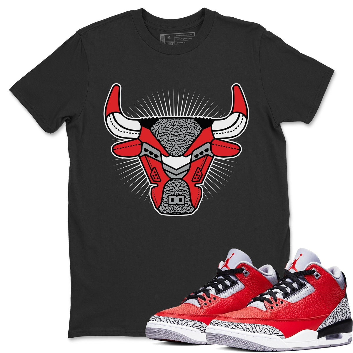 Jordan 3 Unite Shirt To Match Jordans AJ3 Bull Head Sneaker Tees Jordan 3 Unite Drip Gear Zone Sneaker Matching Clothing Unisex Shirts