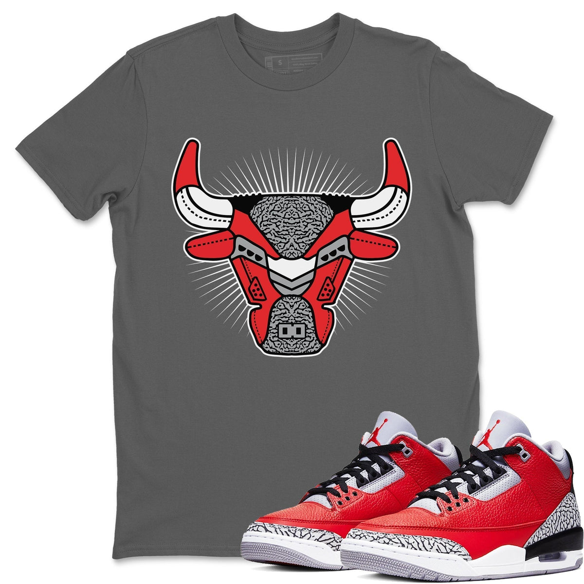 Jordan 3 Unite Shirt To Match Jordans AJ3 Bull Head Sneaker Tees Jordan 3 Unite Drip Gear Zone Sneaker Matching Clothing Unisex Shirts