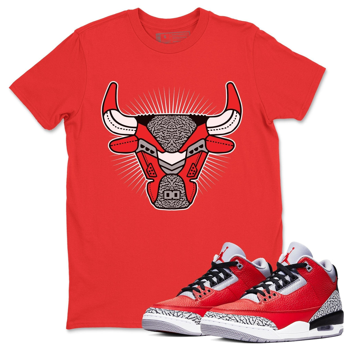 Jordan 3 Unite Shirt To Match Jordans AJ3 Bull Head Sneaker Tees Jordan 3 Unite Drip Gear Zone Sneaker Matching Clothing Unisex Shirts
