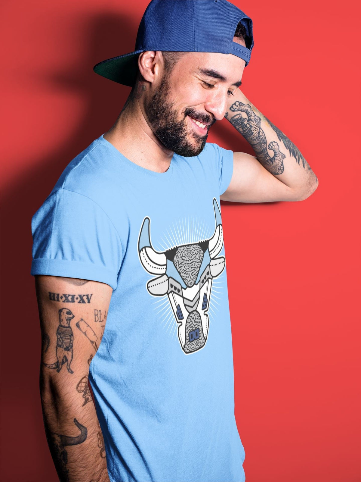 Jordan 3 Valor Blue Shirt To Match Jordans AJ3 Bull Head Sneaker Tees Jordan 3 Valor Blue Drip Gear Zone Sneaker Matching Clothing Unisex Shirts