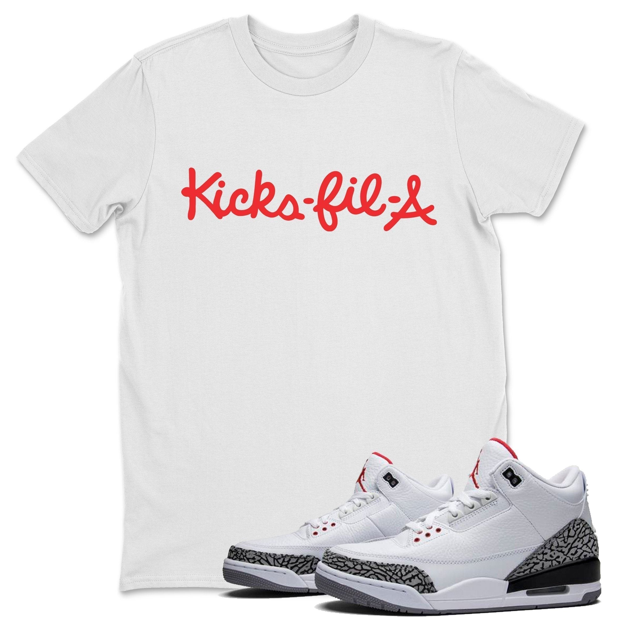 Jordan 3 White Cement Shirt To Match Jordans AJ3 Kicks-fil-a Sneaker Tees Jordan 3 White Cement Drip Gear Zone Sneaker Matching Clothing Unisex Shirts