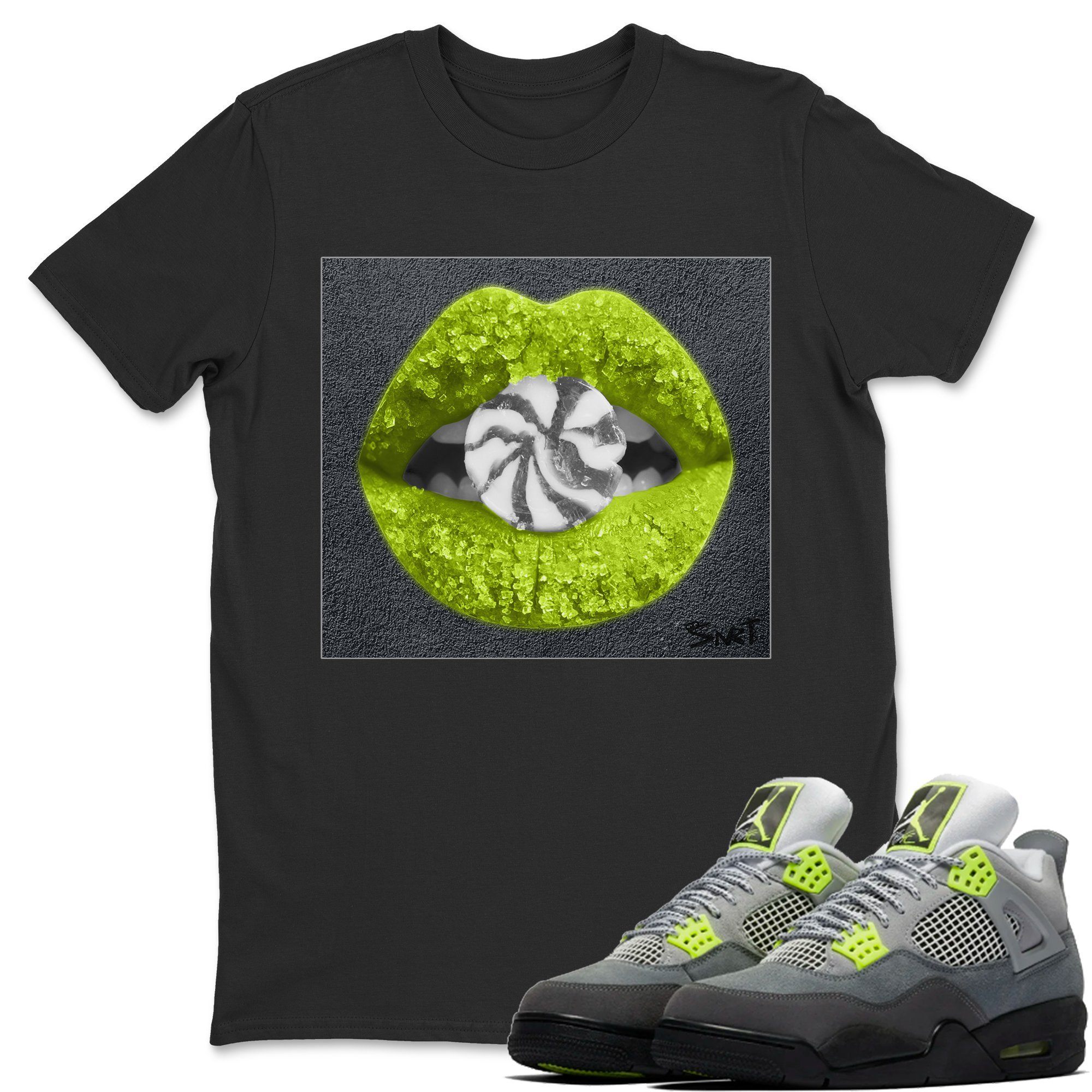 Jordan 4 '95 Neon Shirt To Match Jordans Lips Candy Sneaker Tees Jordan 4 '95 Neon Drip Gear Zone Sneaker Matching Clothing Unisex Shirts