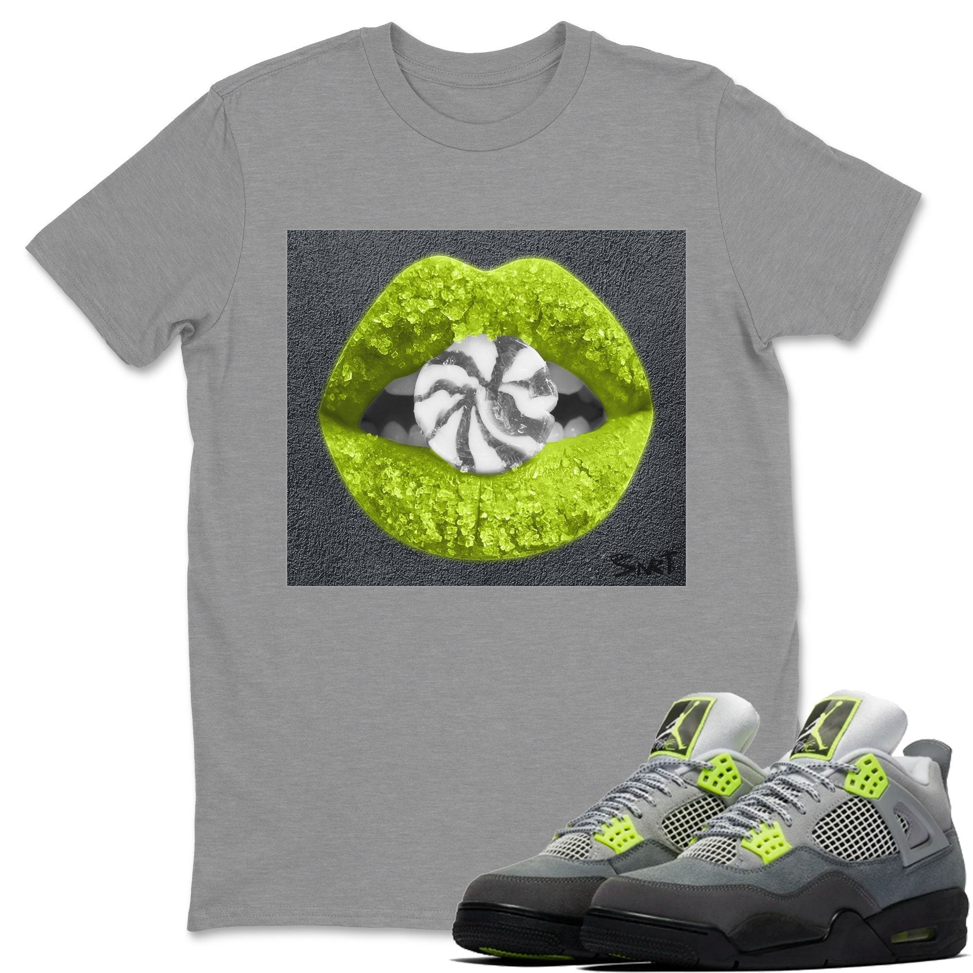 Jordan 4 '95 Neon Shirt To Match Jordans Lips Candy Sneaker Tees Jordan 4 '95 Neon Drip Gear Zone Sneaker Matching Clothing Unisex Shirts