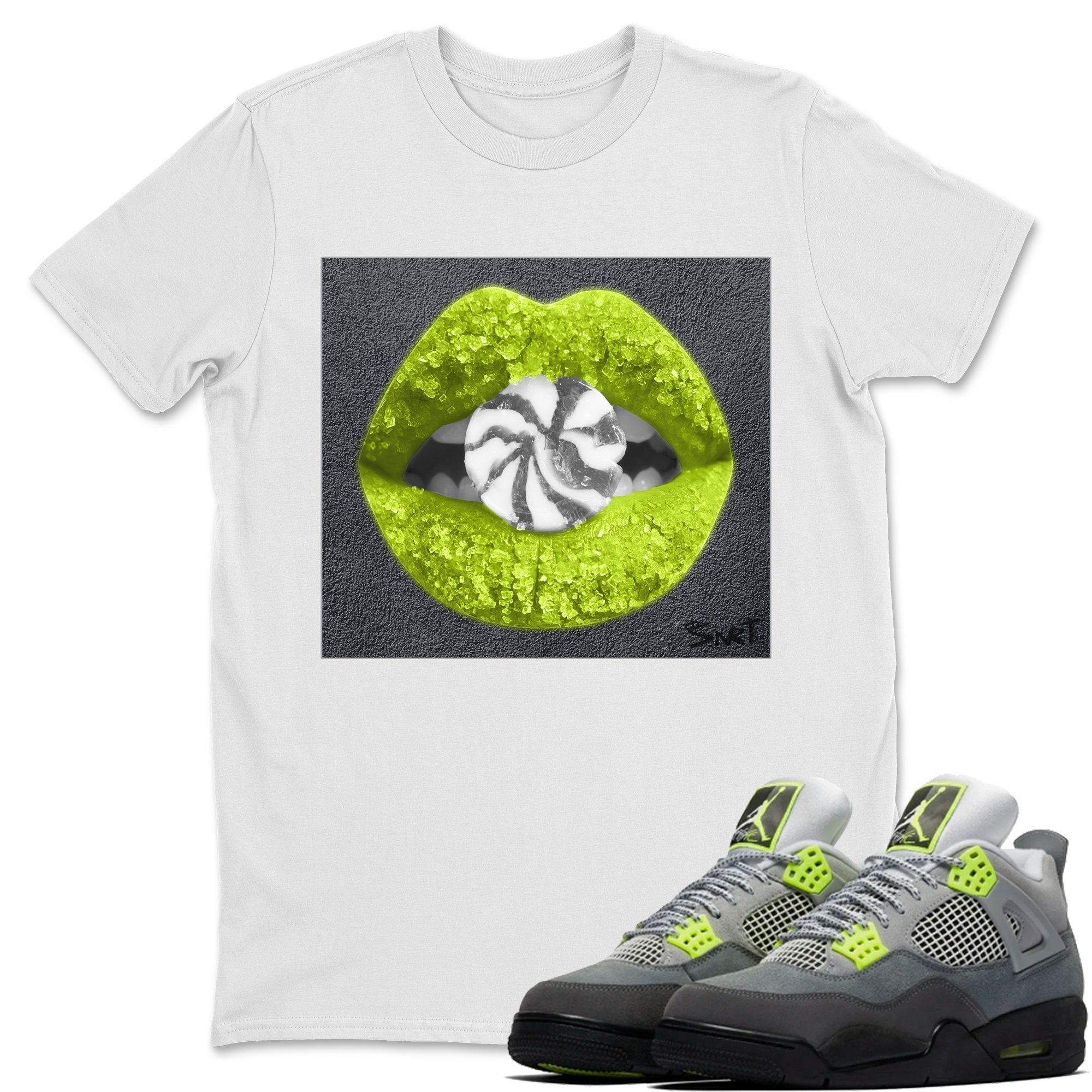 Jordan 4 '95 Neon Shirt To Match Jordans Lips Candy Sneaker Tees Jordan 4 '95 Neon Drip Gear Zone Sneaker Matching Clothing Unisex Shirts