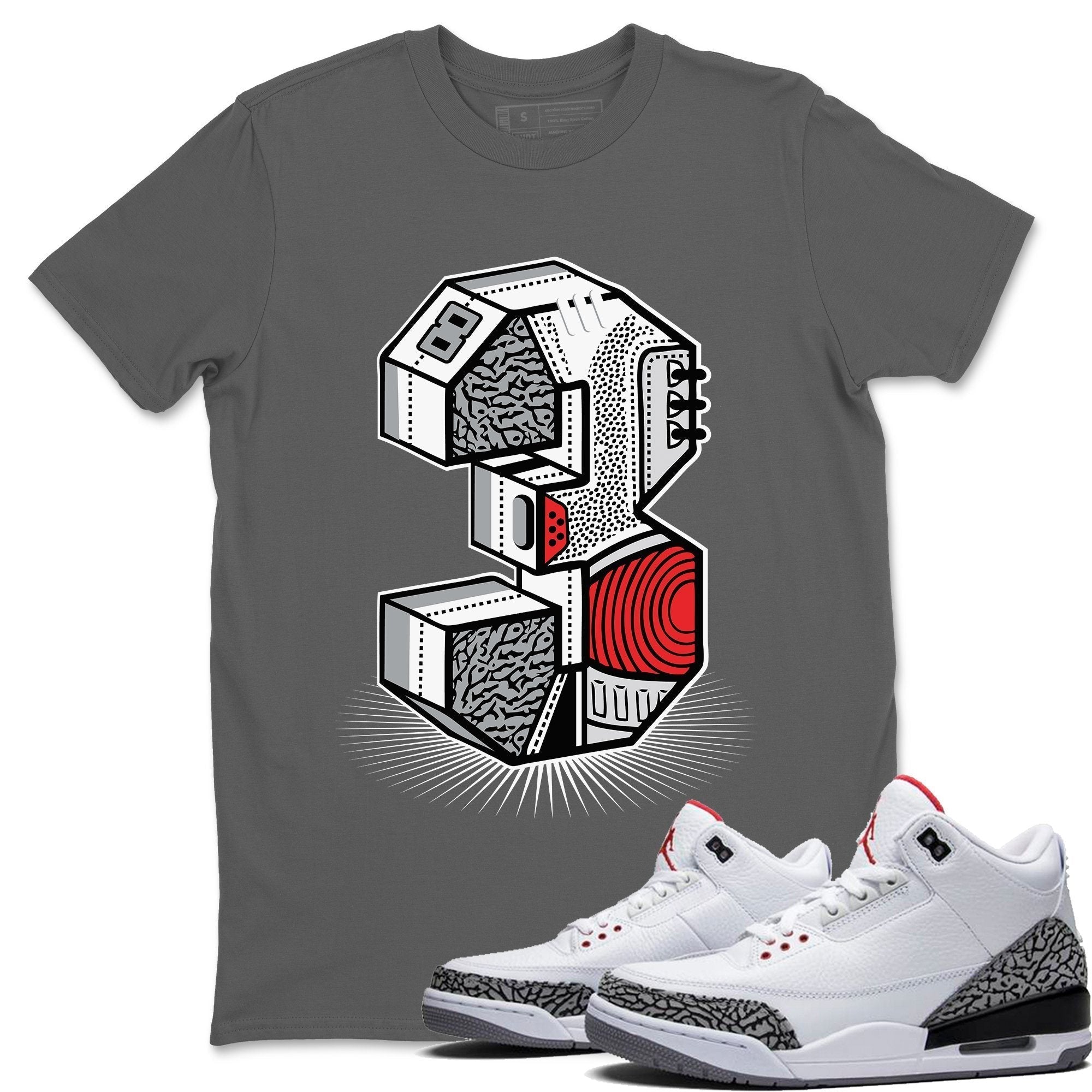 Jordan 3 White Cement Shirt To Match Jordans Three Statue Sneaker Tees Jordan 3 White Cement Drip Gear Zone Sneaker Matching Clothing Unisex Shirts