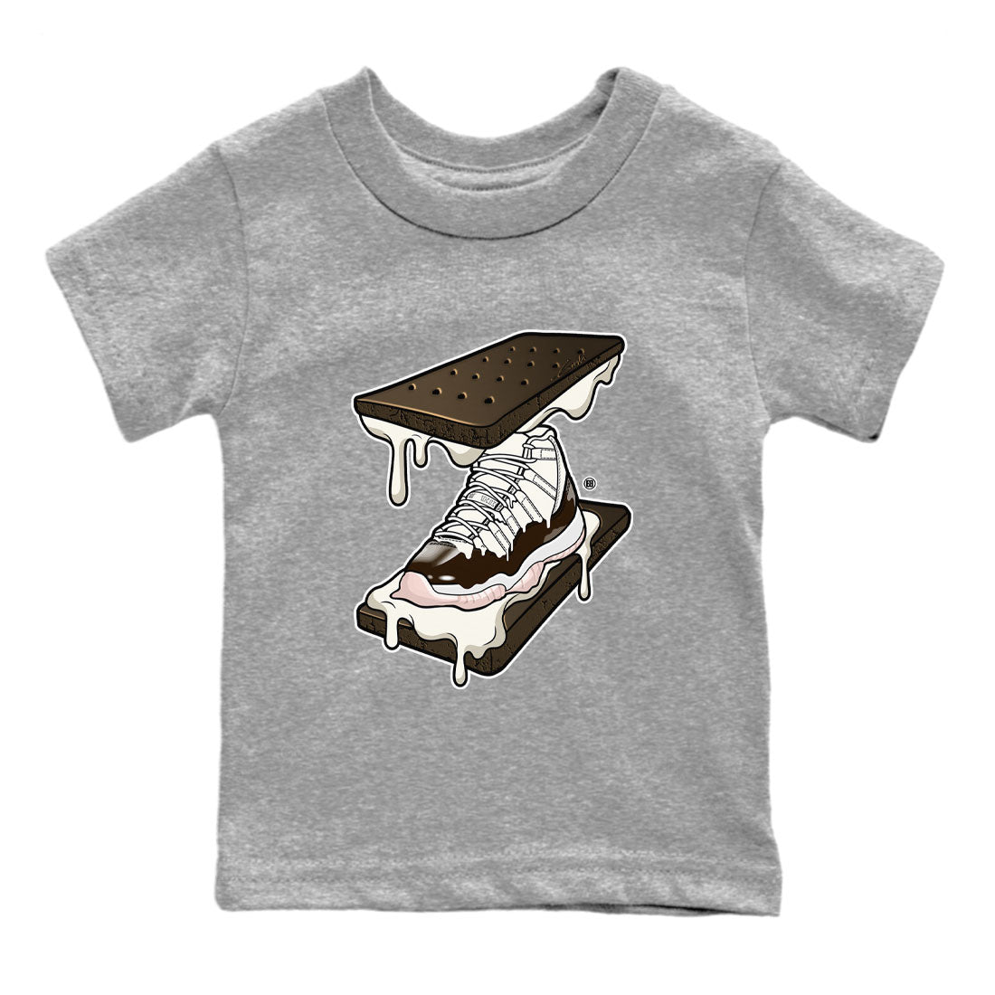 Air Jordan 11 Neapolitan shirt to match jordans Sneaker Sandwich special sneaker matching tees Jordan 11 WMNS Neapolitan Drip Gear Zone Baby Toddler Heather Grey 2 T-Shirt