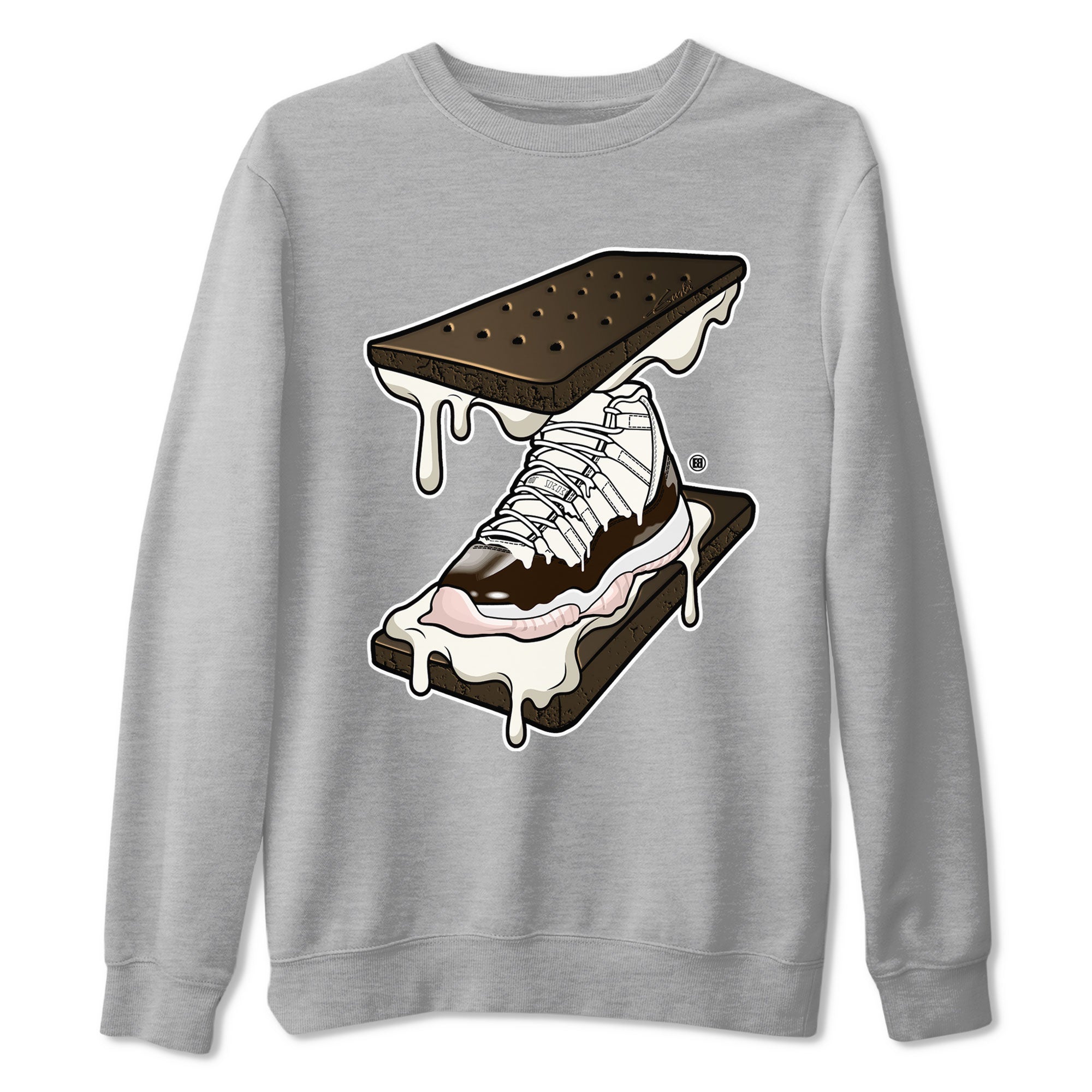 Air Jordan 11 Neapolitan shirt to match jordans Sneaker Sandwich special sneaker matching tees Jordan 11 WMNS Neapolitan Drip Gear Zone Unisex Heather Grey 2 T-Shirt