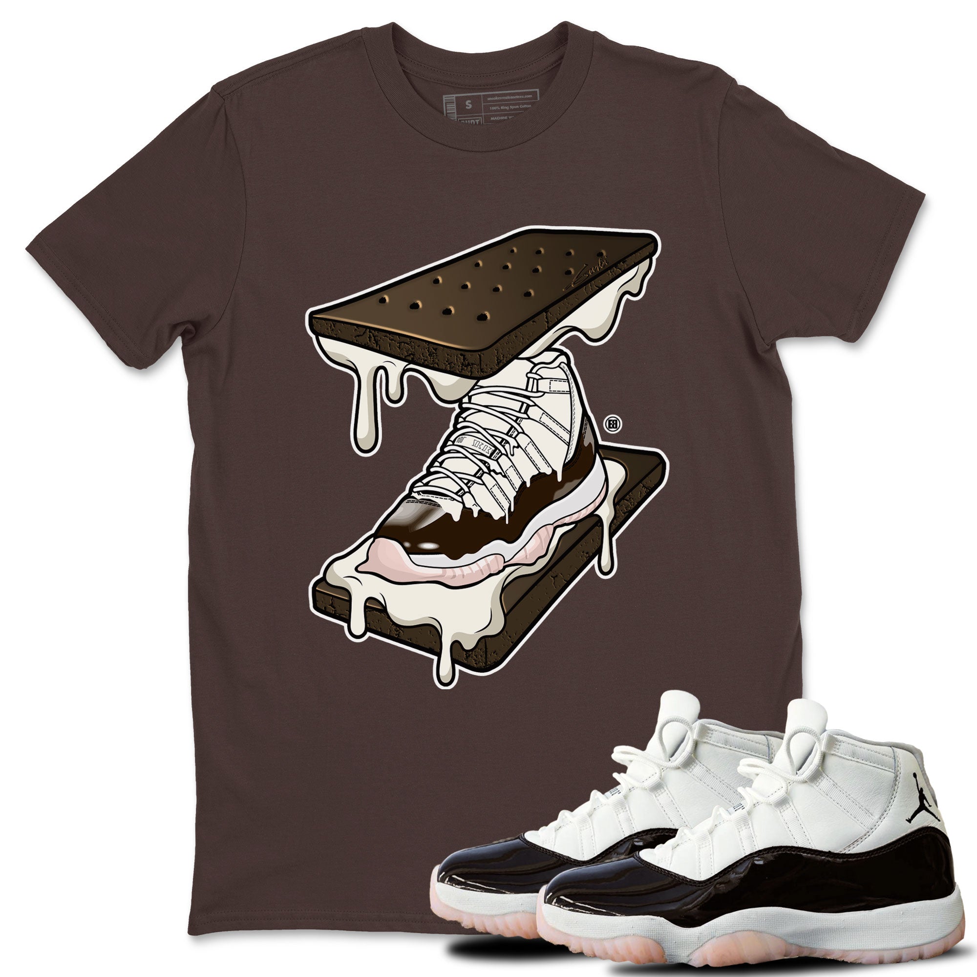 Air Jordan 11 Neapolitan shirt to match jordans Sneaker Sandwich special sneaker matching tees Jordan 11 WMNS Neapolitan Drip Gear Zone Unisex Dark Chocolate 1 T-Shirt