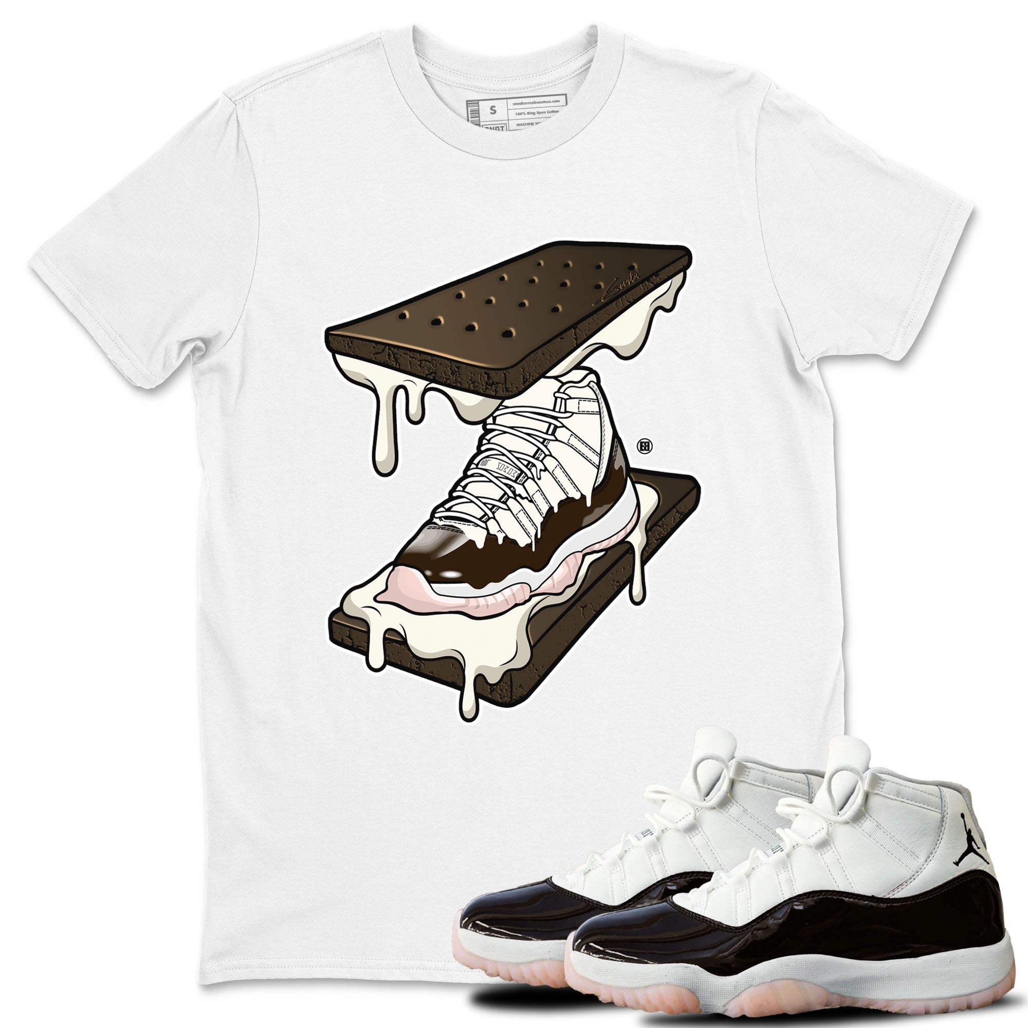 Air Jordan 11 Neapolitan shirt to match jordans Sneaker Sandwich special sneaker matching tees Jordan 11 WMNS Neapolitan Drip Gear Zone Unisex White 1 T-Shirt