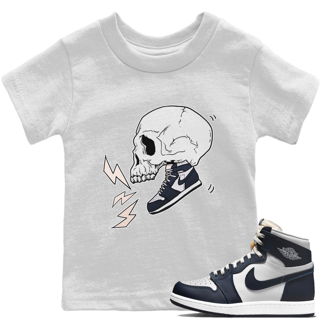 Jordan 1 85 Georgetown Sneaker Match Tees Sneaker Skull Sneaker Tees Jordan 1 85 Georgetown Jordan to match sneaker T-Shirt Kids Shirts