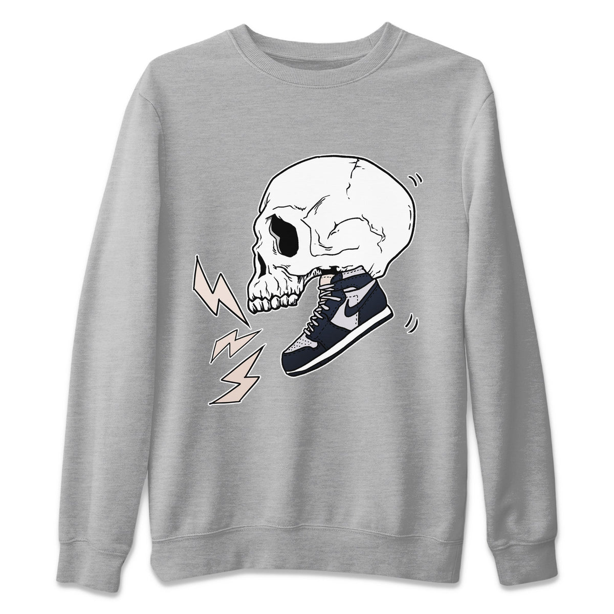 Jordan 1 85 Georgetown Sneaker Match Tees Sneaker Skull Sneaker Tees Jordan 1 85 Georgetown Jordan to match sneaker T-Shirt Crew Neck Shirts