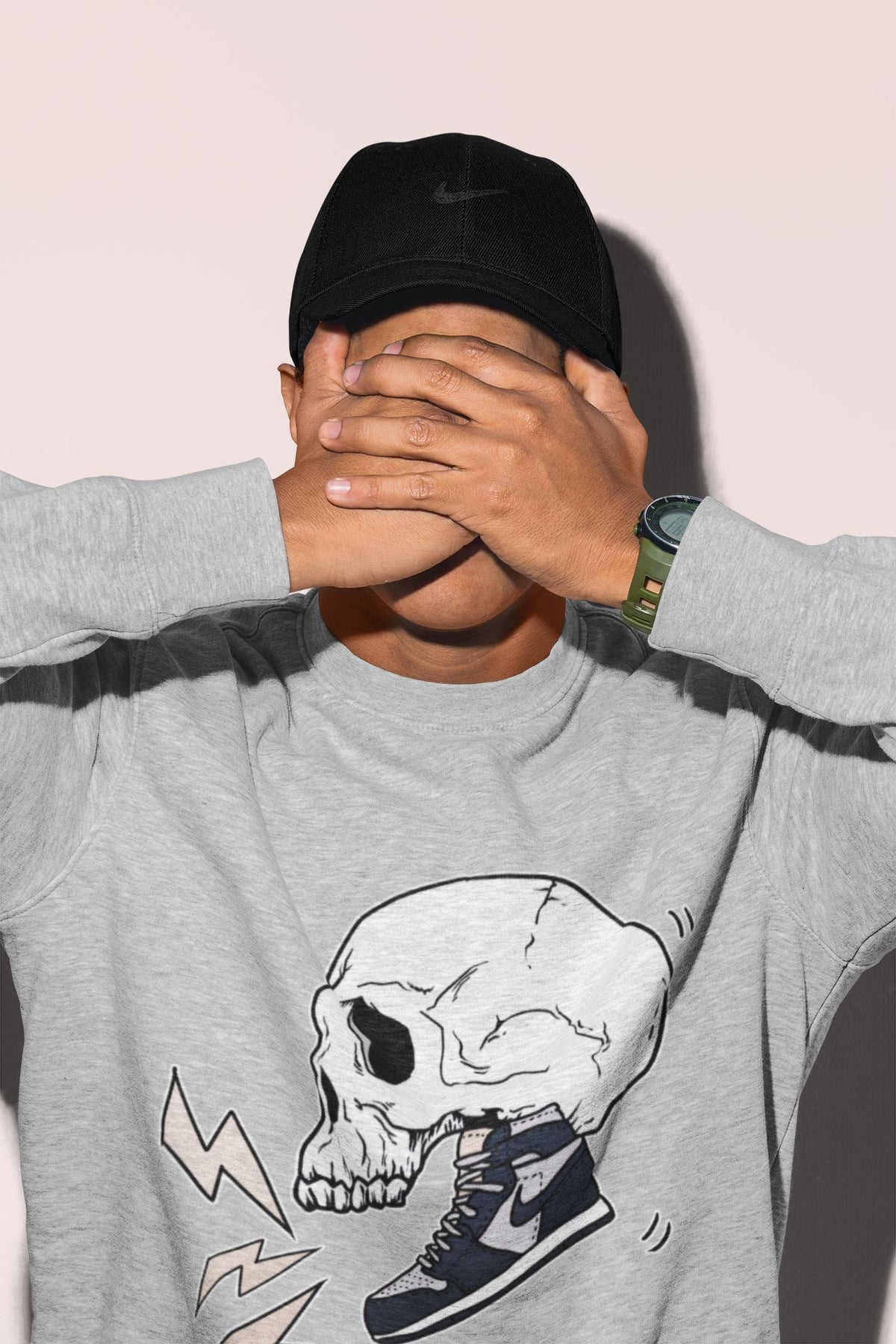 Jordan 1 85 Georgetown Sneaker Match Tees Sneaker Skull Sneaker Tees Jordan 1 85 Georgetown Jordan to match sneaker T-Shirt Crew Neck Shirts