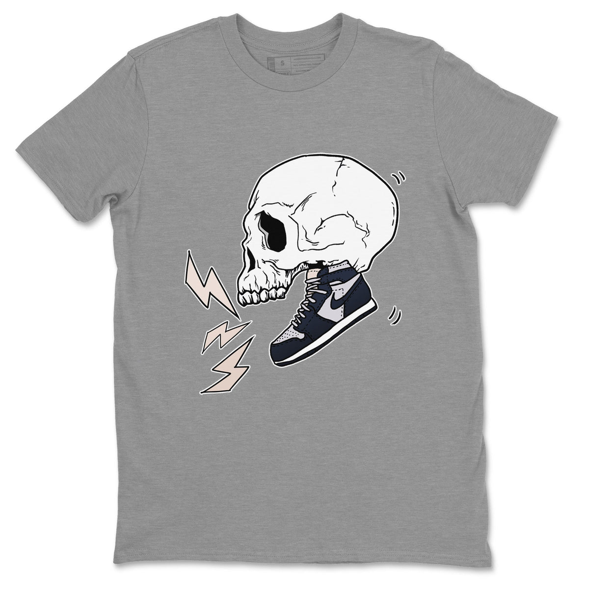 Jordan 1 85 Georgetown Sneaker Match Tees Sneaker Skull Sneaker Tees Jordan 1 85 Georgetown Jordan to match sneaker T-Shirt Crew Neck Shirts