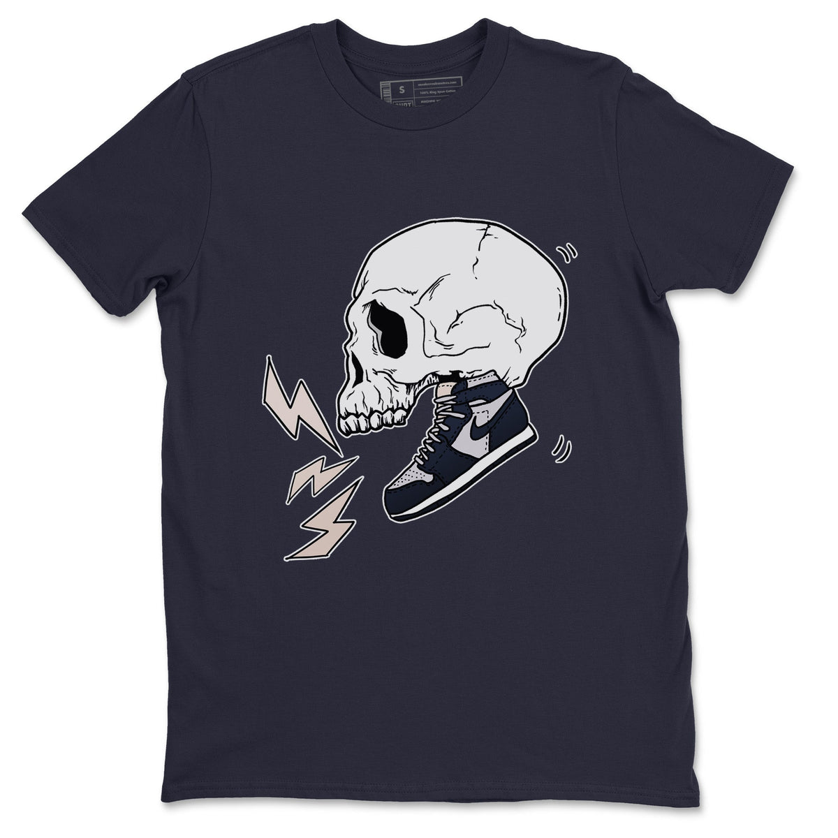Jordan 1 85 Georgetown Sneaker Match Tees Sneaker Skull Sneaker Tees Jordan 1 85 Georgetown Jordan to match sneaker T-Shirt Crew Neck Shirts