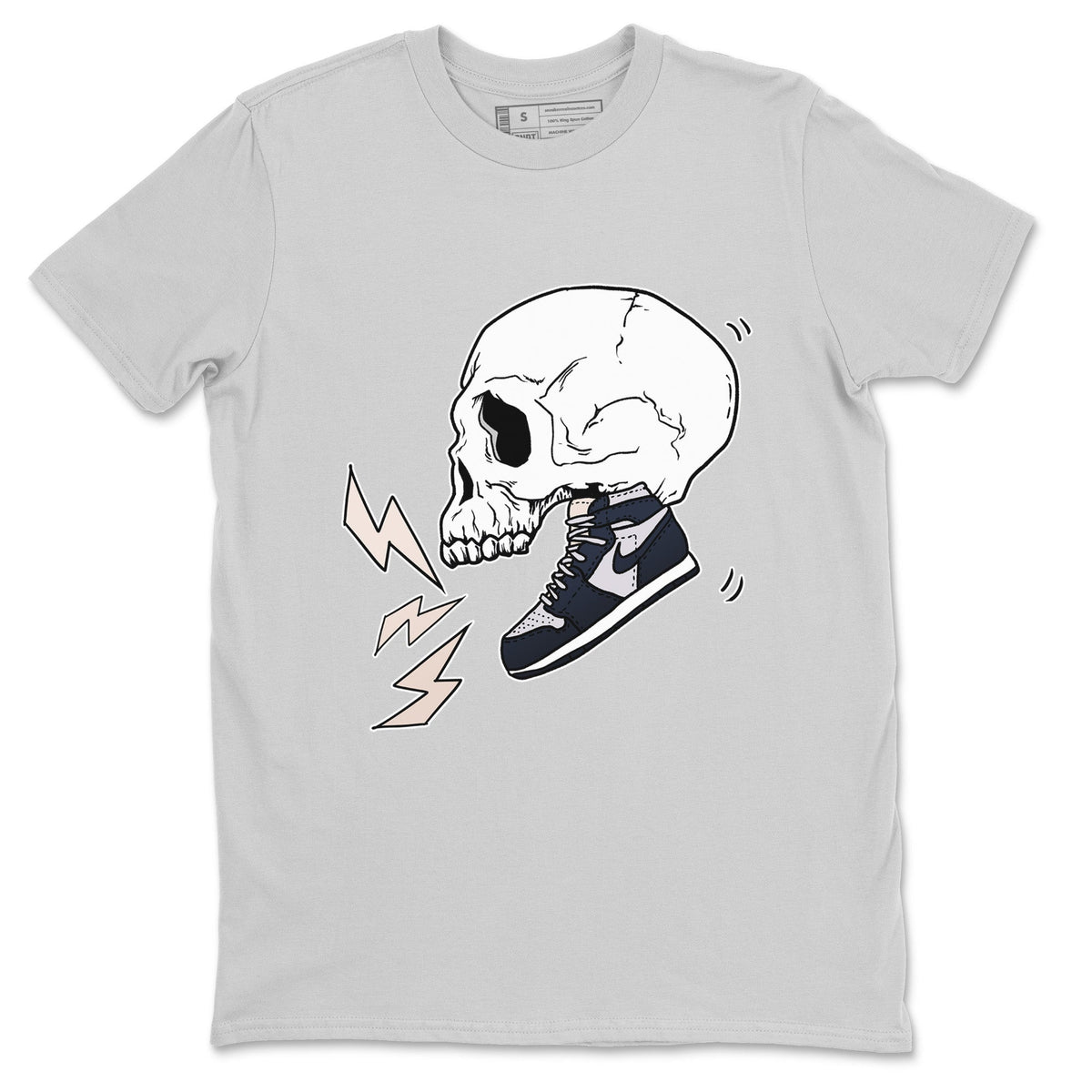 Jordan 1 85 Georgetown Sneaker Match Tees Sneaker Skull Sneaker Tees Jordan 1 85 Georgetown Jordan to match sneaker T-Shirt Crew Neck Shirts