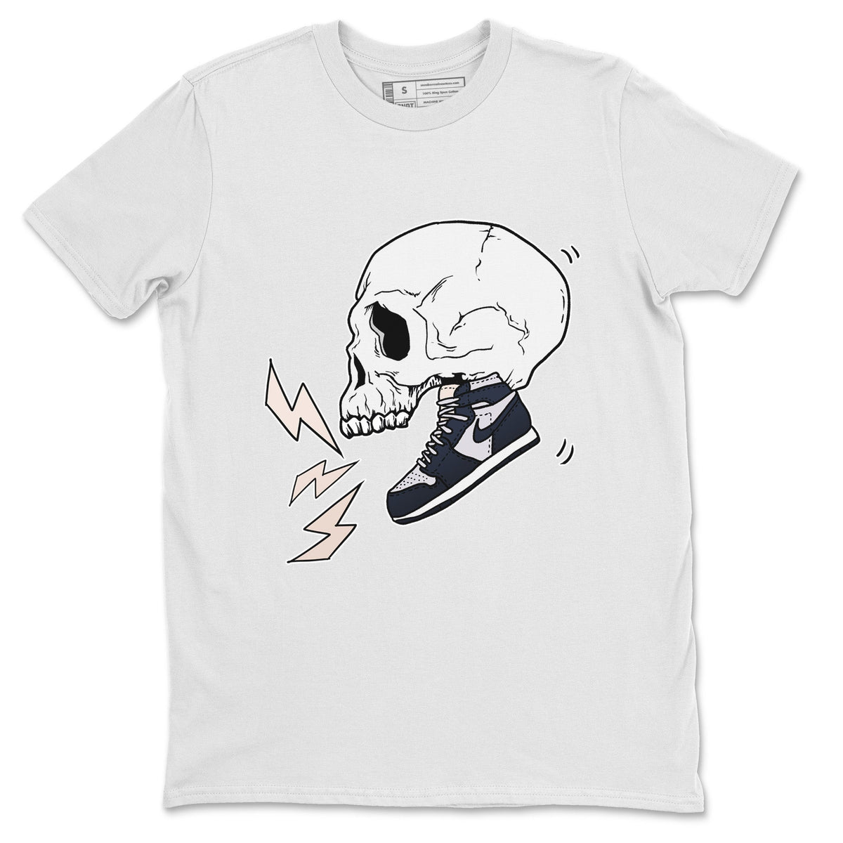 Jordan 1 85 Georgetown Sneaker Match Tees Sneaker Skull Sneaker Tees Jordan 1 85 Georgetown Jordan to match sneaker T-Shirt Crew Neck Shirts