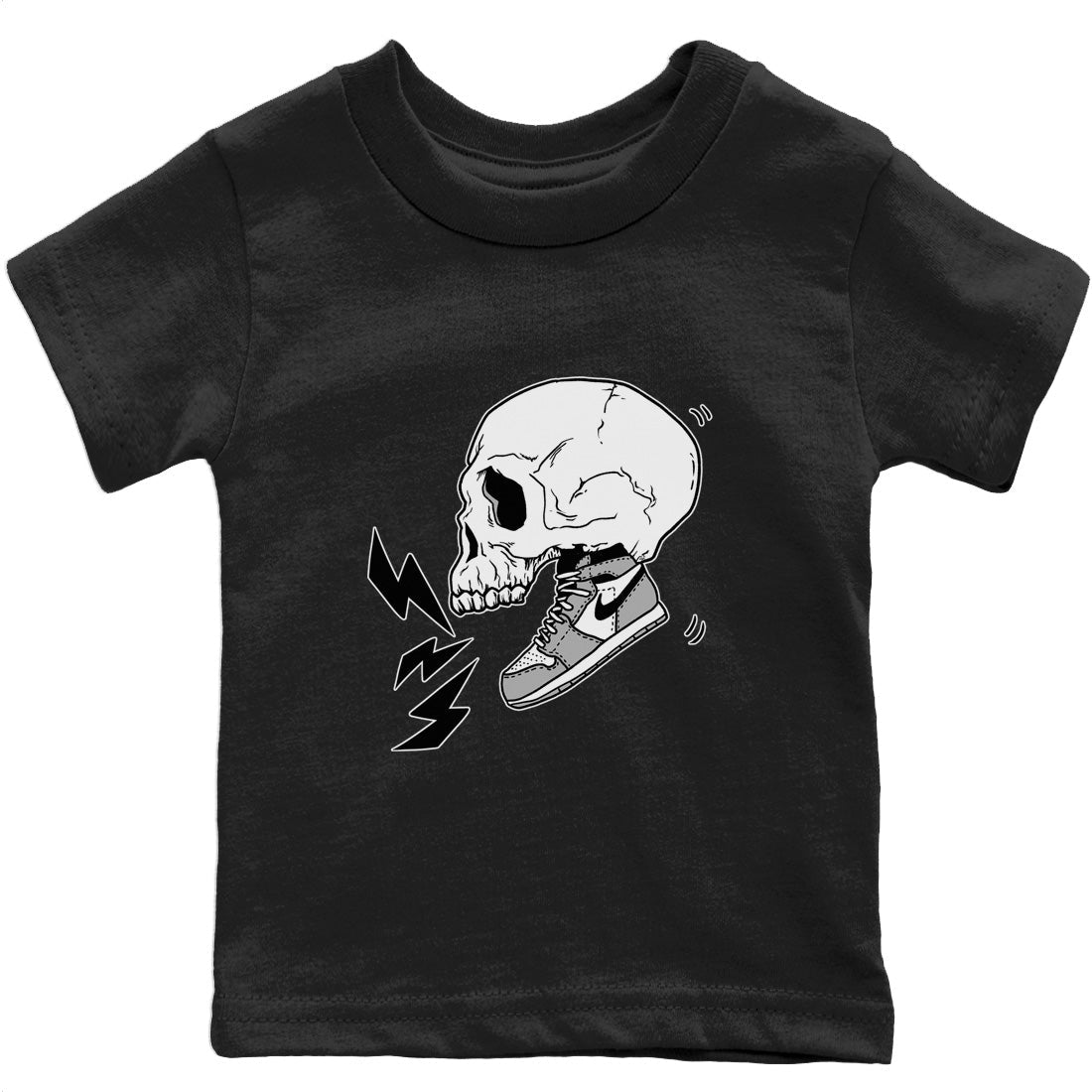 Jordan 1 Light Smoke Grey Sneaker Matching T-Shirt Sneaker Skull Sneaker Tees Jordan 1 Light Smoke Grey Sneaker Release Tees Kids Shirts